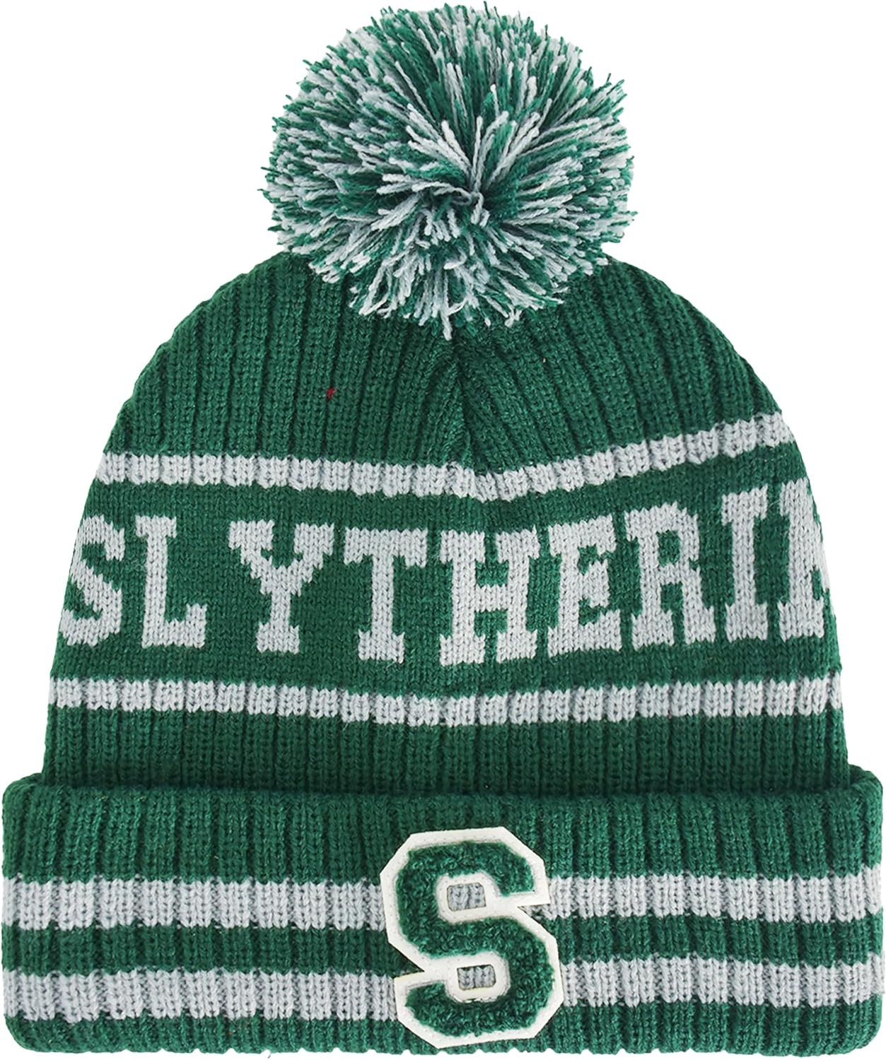 Concept One Harry Potter Beanie Hat, Hogwarts Collegiate Winter Knit Cap with Cuff and Pom image number 2