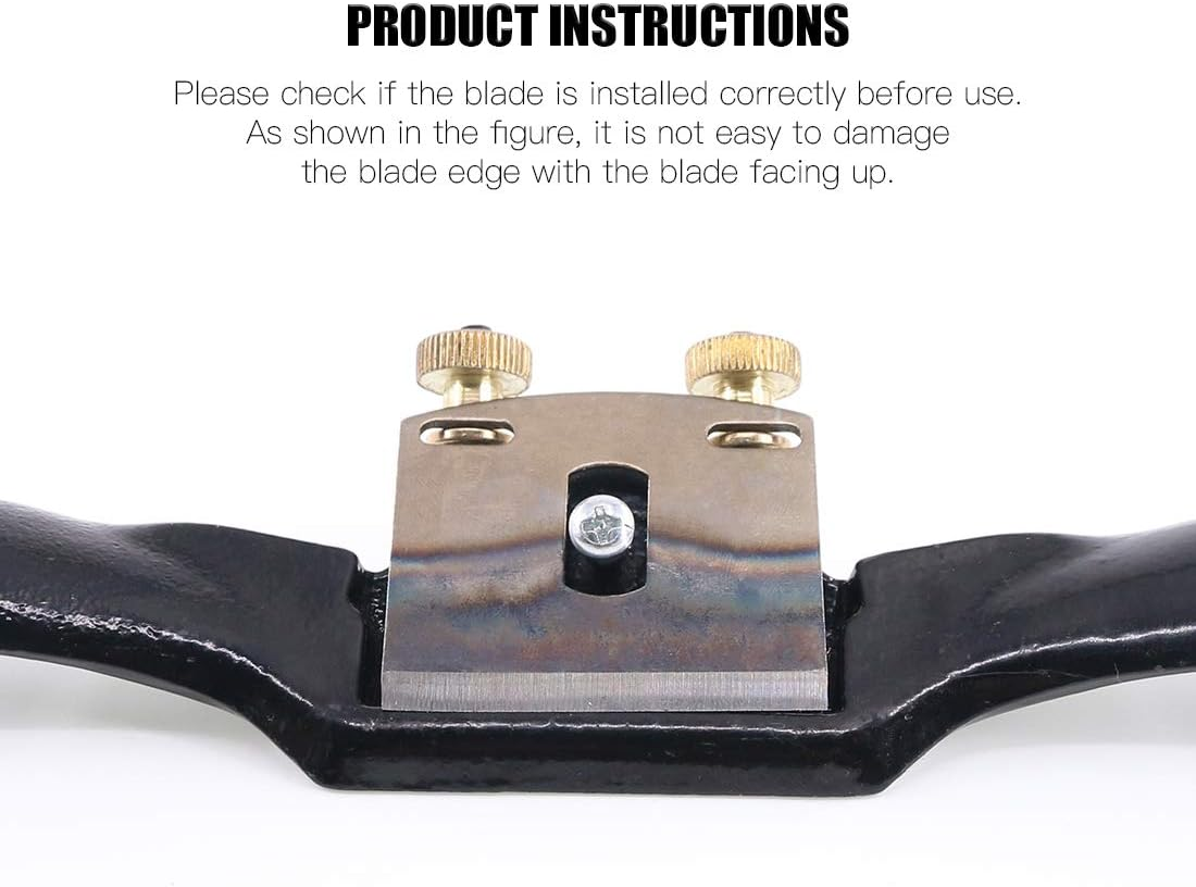 Glarks 2Pcs 10" Adjustable Spokeshave Plane with Flat Base and Metal Blade for Wood Working and Craft - Includes 2 Extra Blades