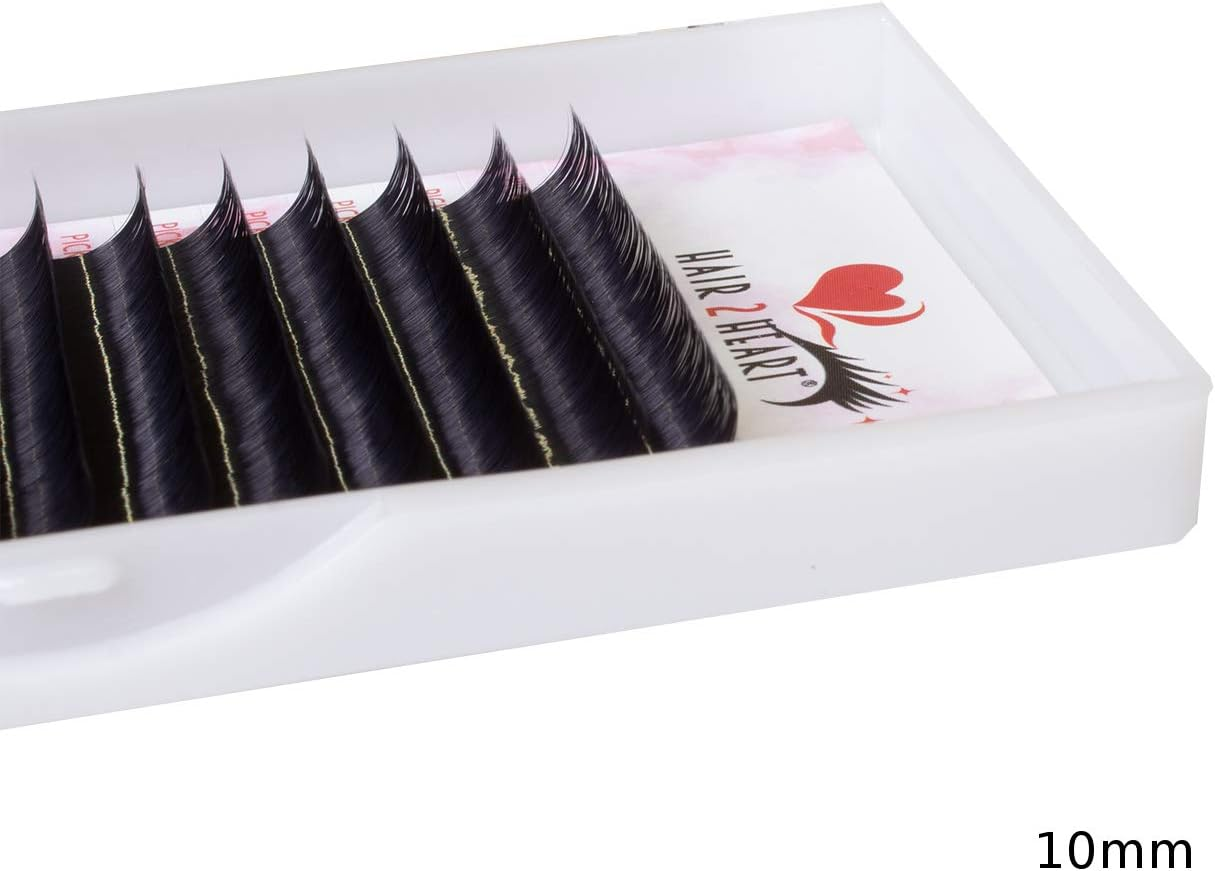Hair2Heart 0.10 Thickness Volume D-Curl Mink Eyelash Extensions, 10 Mm Length image number 5