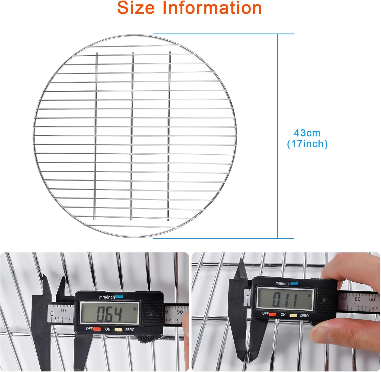 Coolbird 17 Inches Replacement Charcoal Grates for Weber 7441, Fits Various Weber 22" Charcoal Grill Models image number 5