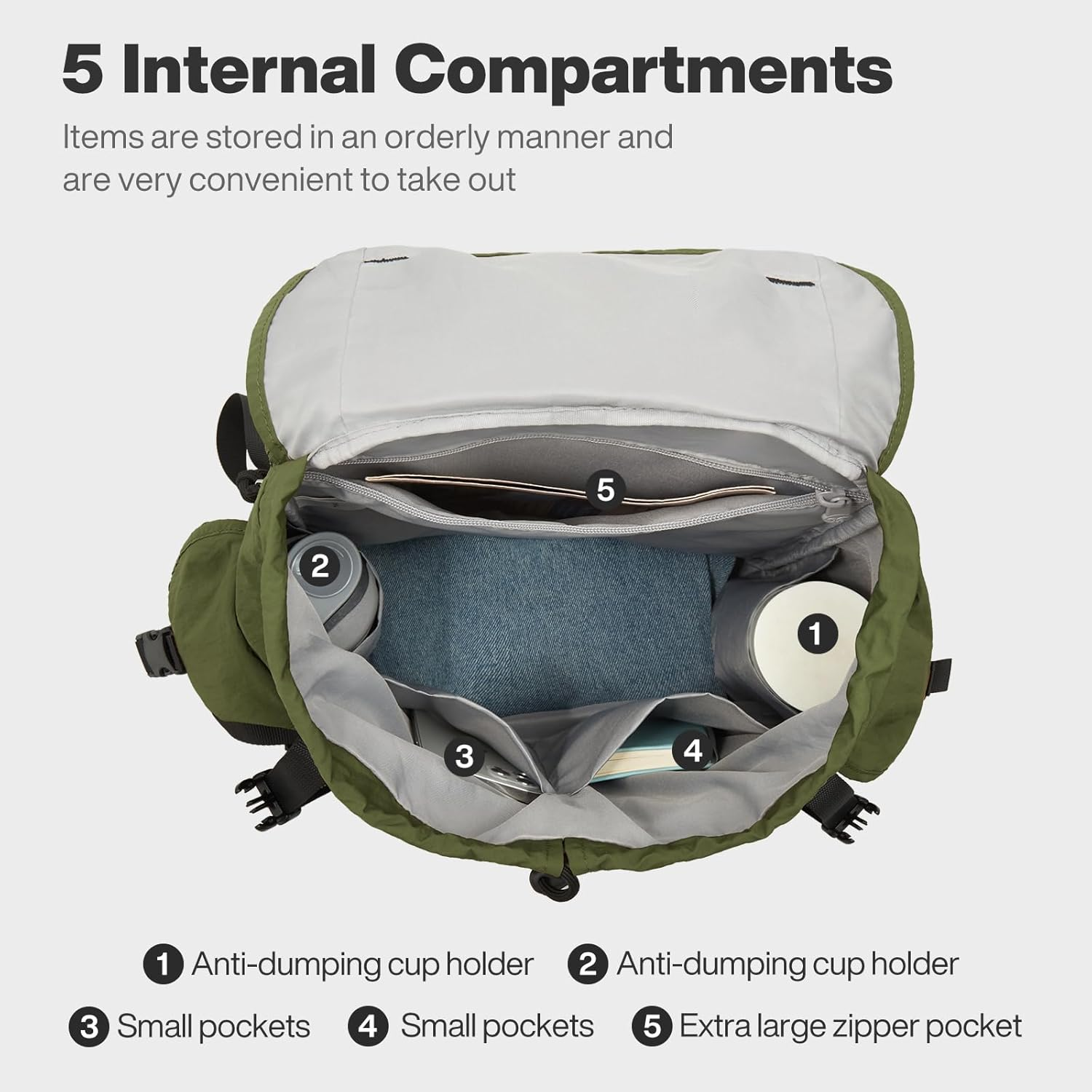 Mixi Travel Backpack 18" Carry-On for Men & Women&ndash;Flight Approved, Lightweight, Waterproof, Fits 16" Laptop, Perfect for Travel, Hiking, Business, Daily Use, Outdoor - Black image number 3