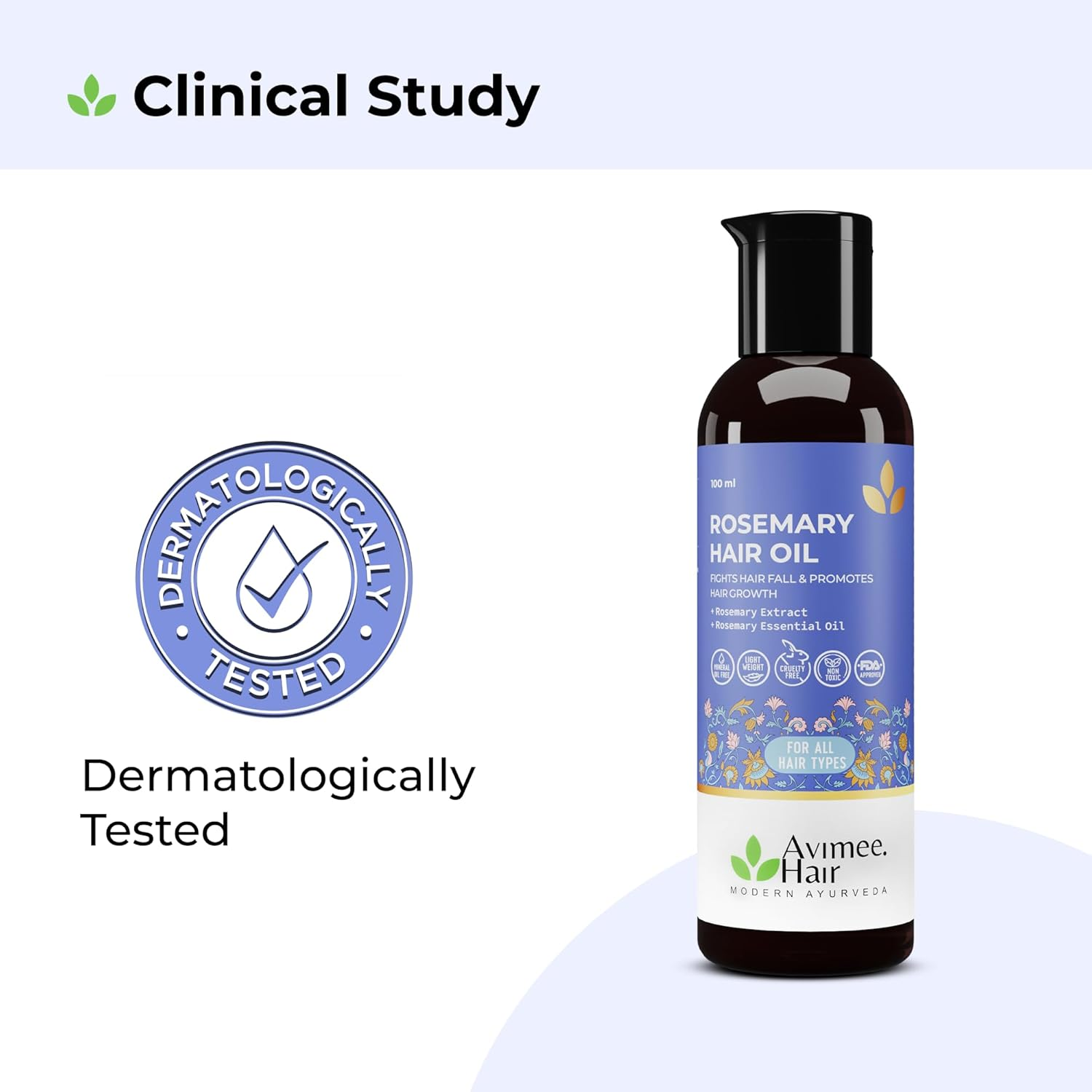 AVIMEE Herbalrosemary Hair Oil | for Hair Growth, Hair Fall Control and Dandruff | 100% Pure & Natural | Mineral Oil Free | 100Ml image number 1