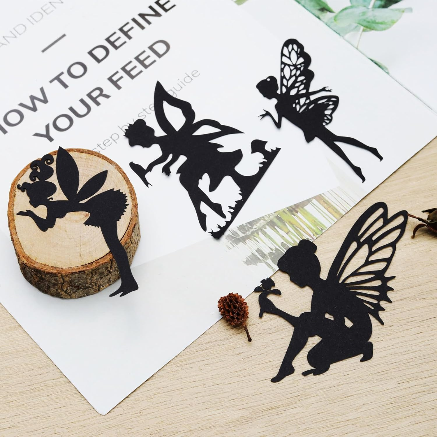 Emagtech 40PCS Fairy Cutouts Silhouette Embellishments Jar Decals Decorative Paper for Lantern Jars Scrapbooks Windows Desks Mobile Phones Decoration image number 3