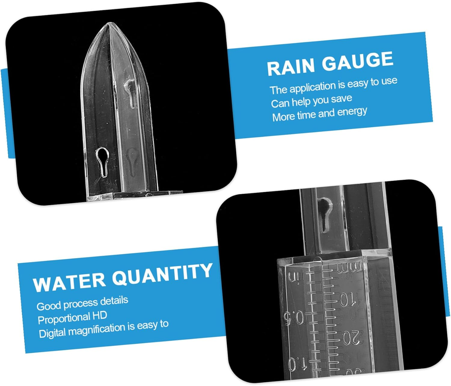 Outdoor Plastic Rain Gauge with Graduated Measuring Container for Garden and Agriculture Accurate Water Collection Tool for Climate Research and Meteorological Statistics image number 2