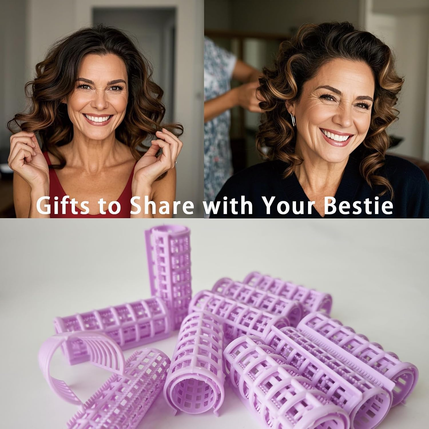 ULIFEBETTER 20 Pack Snap Hair Roller Plastic Hair Rollers Set, 0.98Inch/2.5Cm Heatless Rollers, Snap on Rollers for Fine Thin Hair, Self Grip Roller for DIY Hair Styling and Salon Use(Purple) image number 3