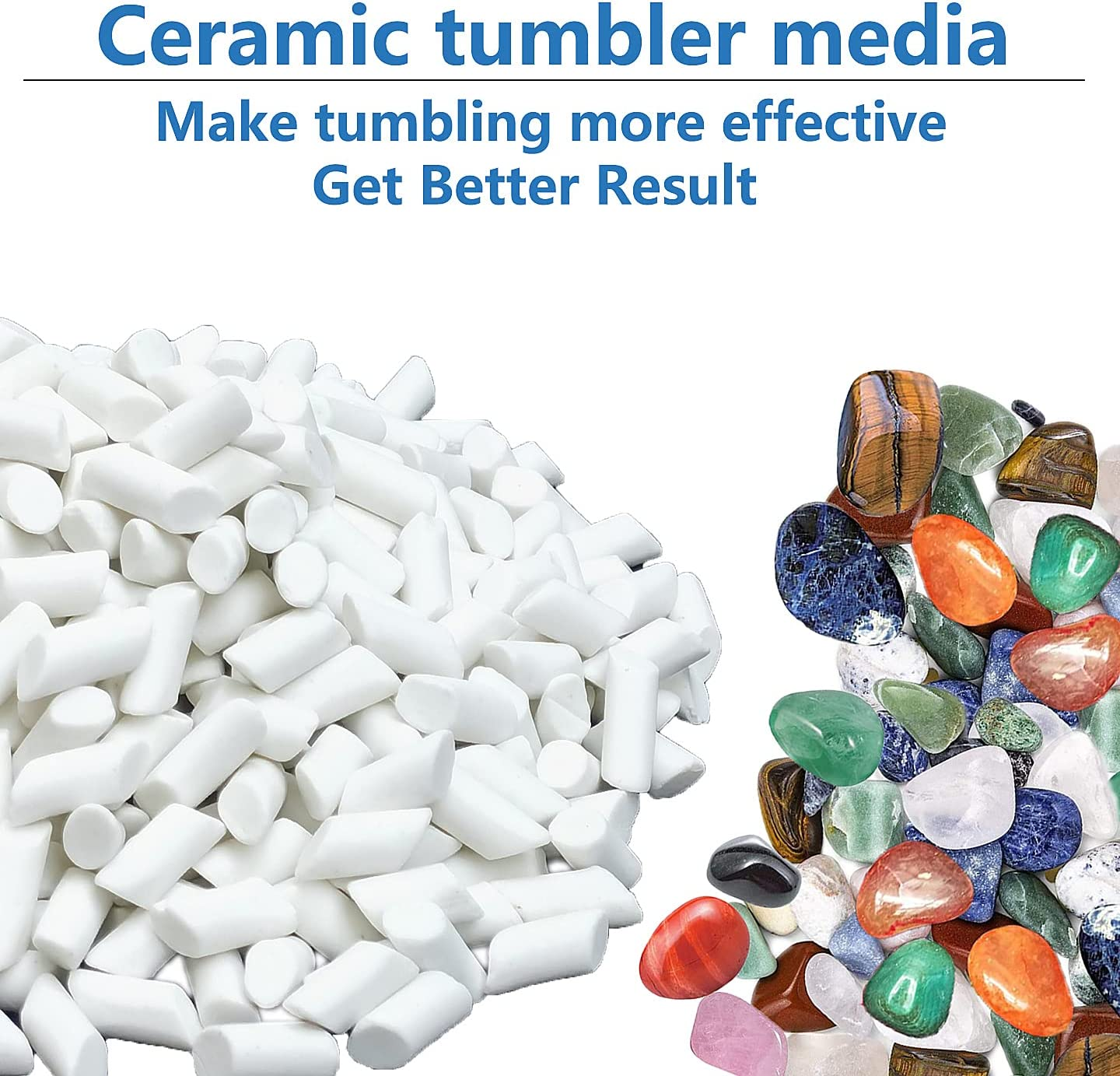 Rock Tumbler Grit Kit- 4 Steps Grit with 5Mm Columnar Tumbling Ceramic Filler Media Non-Abrasive for Tumbling Stones Compatible with Any Brand Tumbler Stone Polisher image number 5