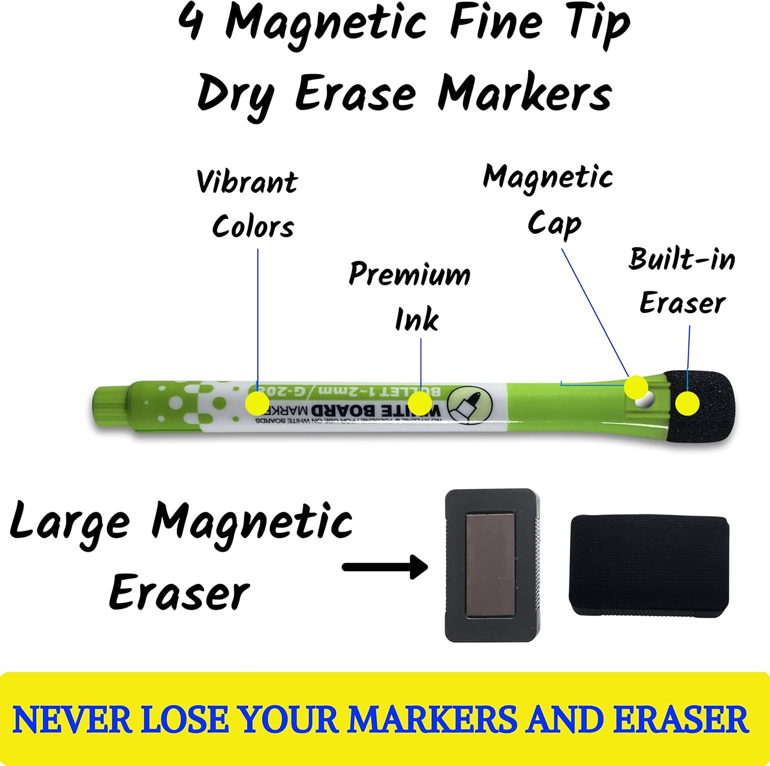 Magnetic Dry Erase Calendar for Refrigerator - 17X12&rdquo; Monthly Calendar Whiteboard for Fridge - No Stains or Ghosts - White Board Planner - 4 Dry Erase Markers and Large Eraser image number 5