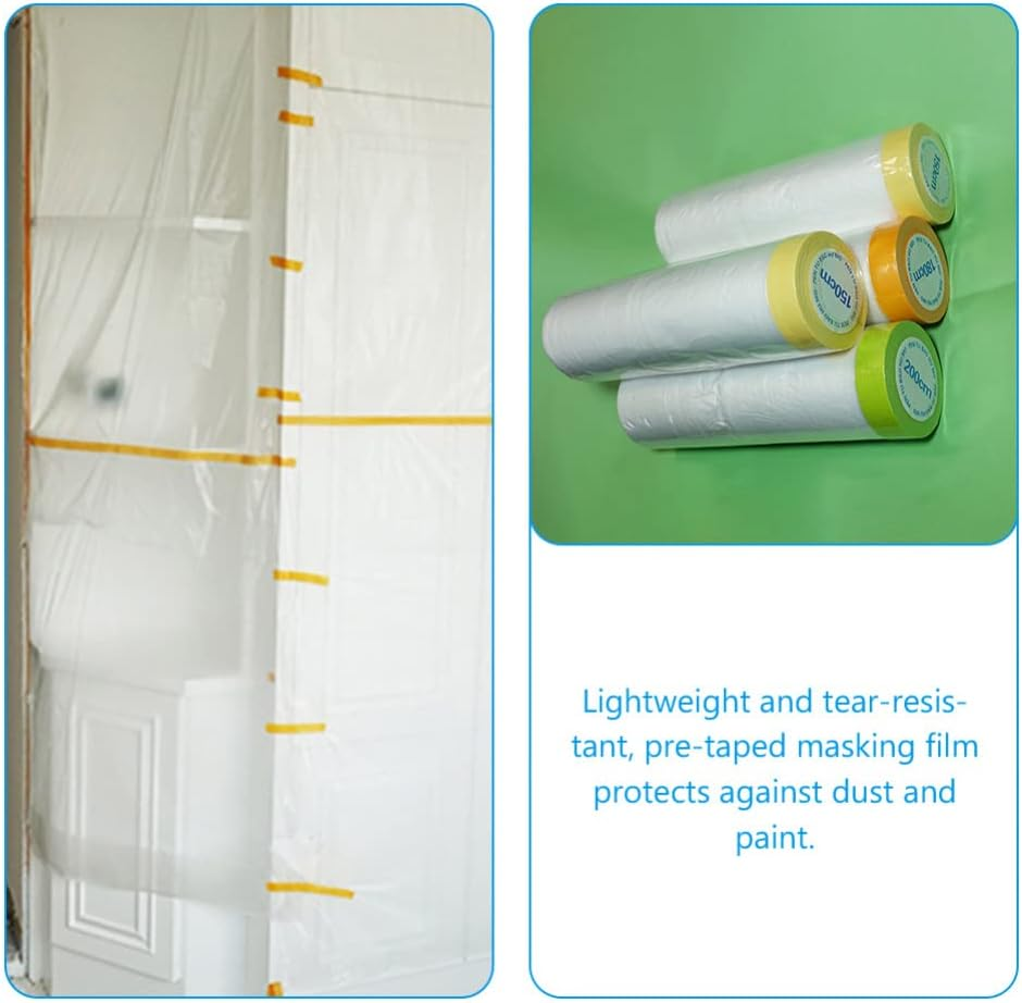 Iplusmile 6Rolls Painters Paper Masking Film for Automotive Painting Covering Efficient Protective Cover for Furniture Appliances image number 6