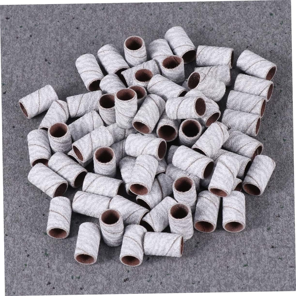 Baluue 100Pcs Zebra Nail Sanding Bands Set Professional Manicure Sanding Sleeve Nail Polisher Sander Sleeves for Art Bands Kit