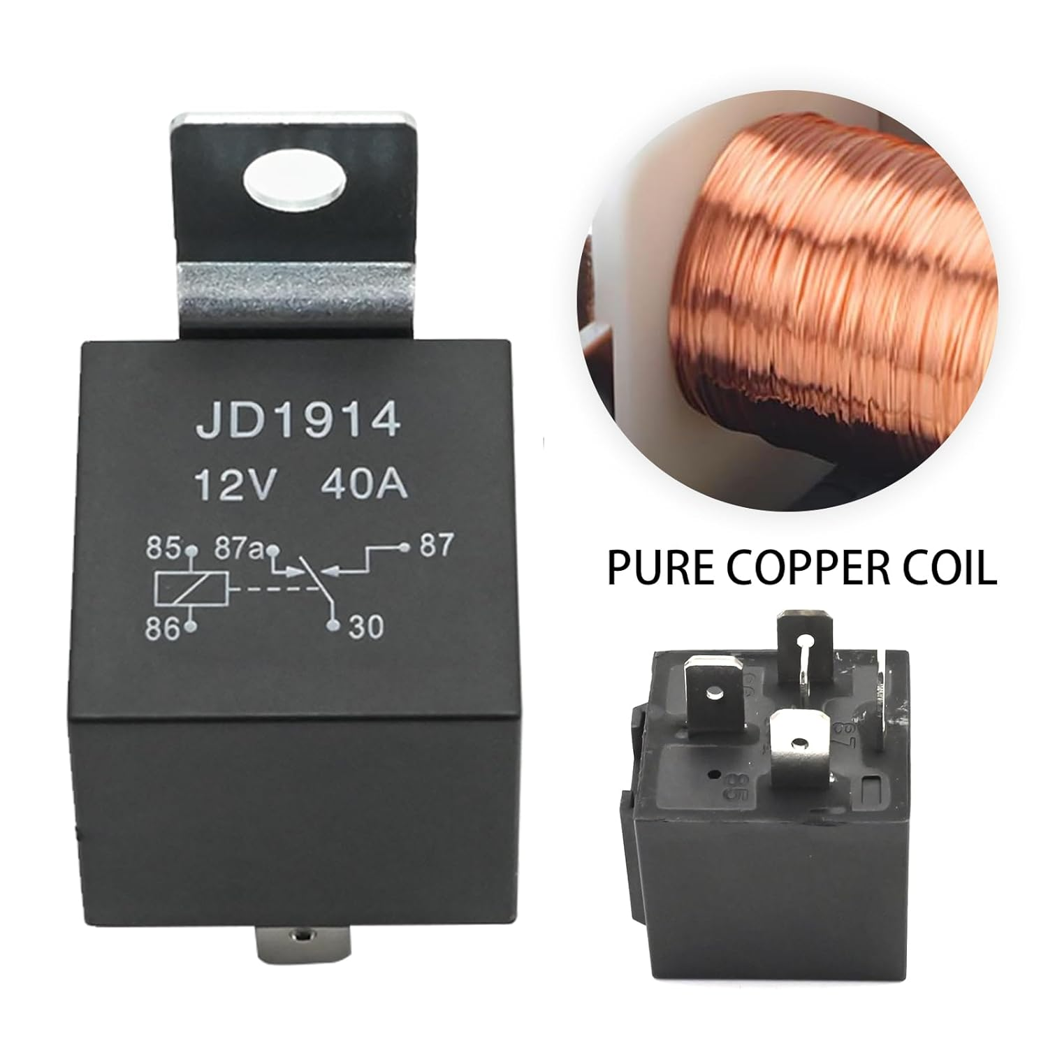 10 Pcs 12V 40APM JD1914 Relay, Heavy Duty Relay Socket Plug 5 Wire, 5 Pin Multi-Purpose Relay with Socket Holder for Truck Van Motorcycle Boat Automotive image number 1