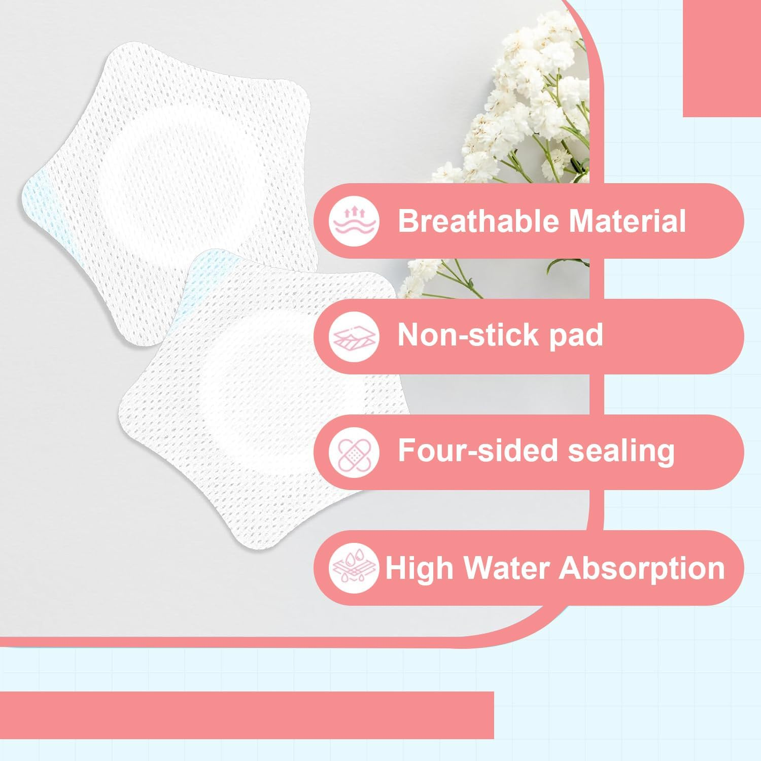 60Pcs Integrated Castor Oil Patches, 2.76In Self Adhesive Sleep Castor Oil Pack, Portable Multi-Layer Anti-Leak Strong Adhesion Organic Cotton Belly Button Patches for Women. (Without Oil)