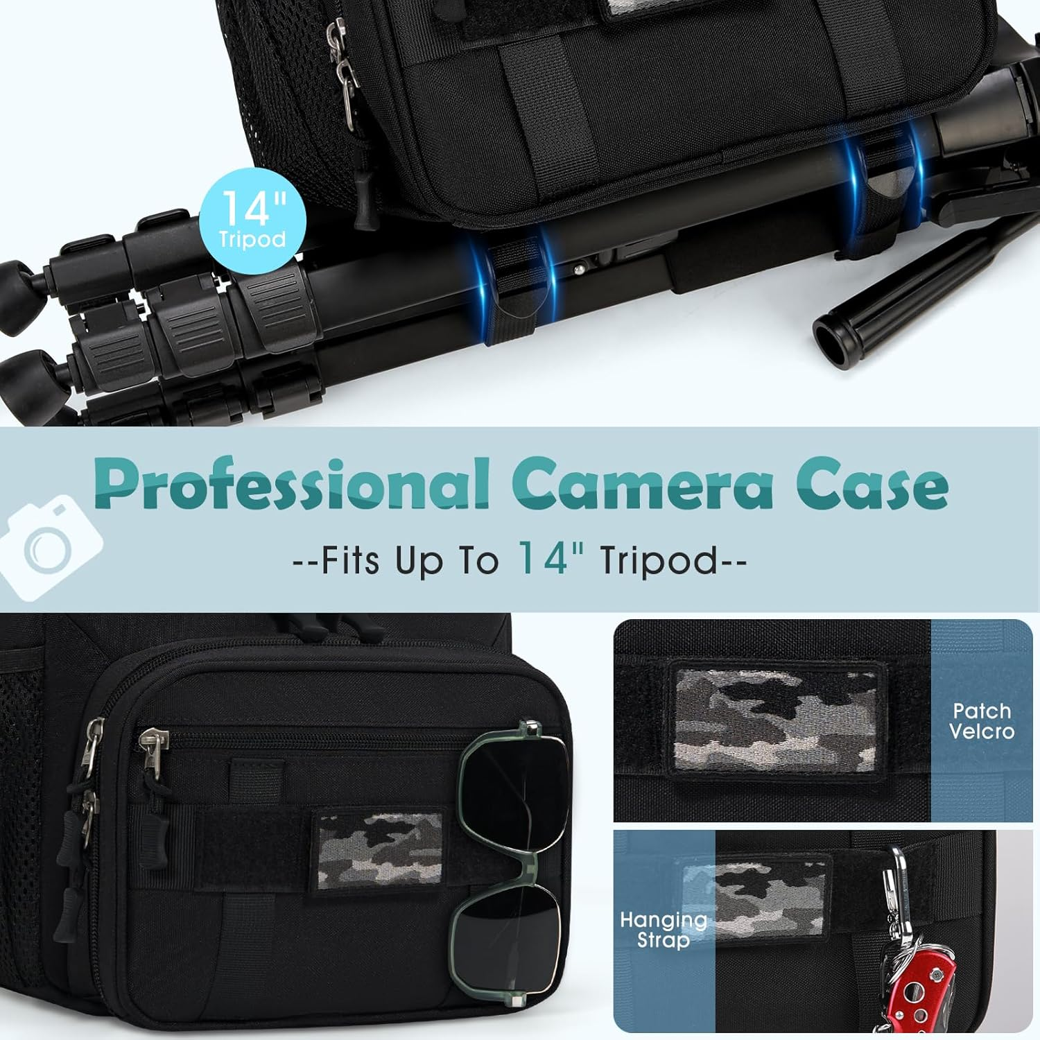 Camera Bag SLR/DSLR Camera Case Professional Shoulder Camera Bags for Canon Sony Nikon Mirrorless Cameras and Lenses Crossbody Camera Bag, Black, M, Professional image number 5