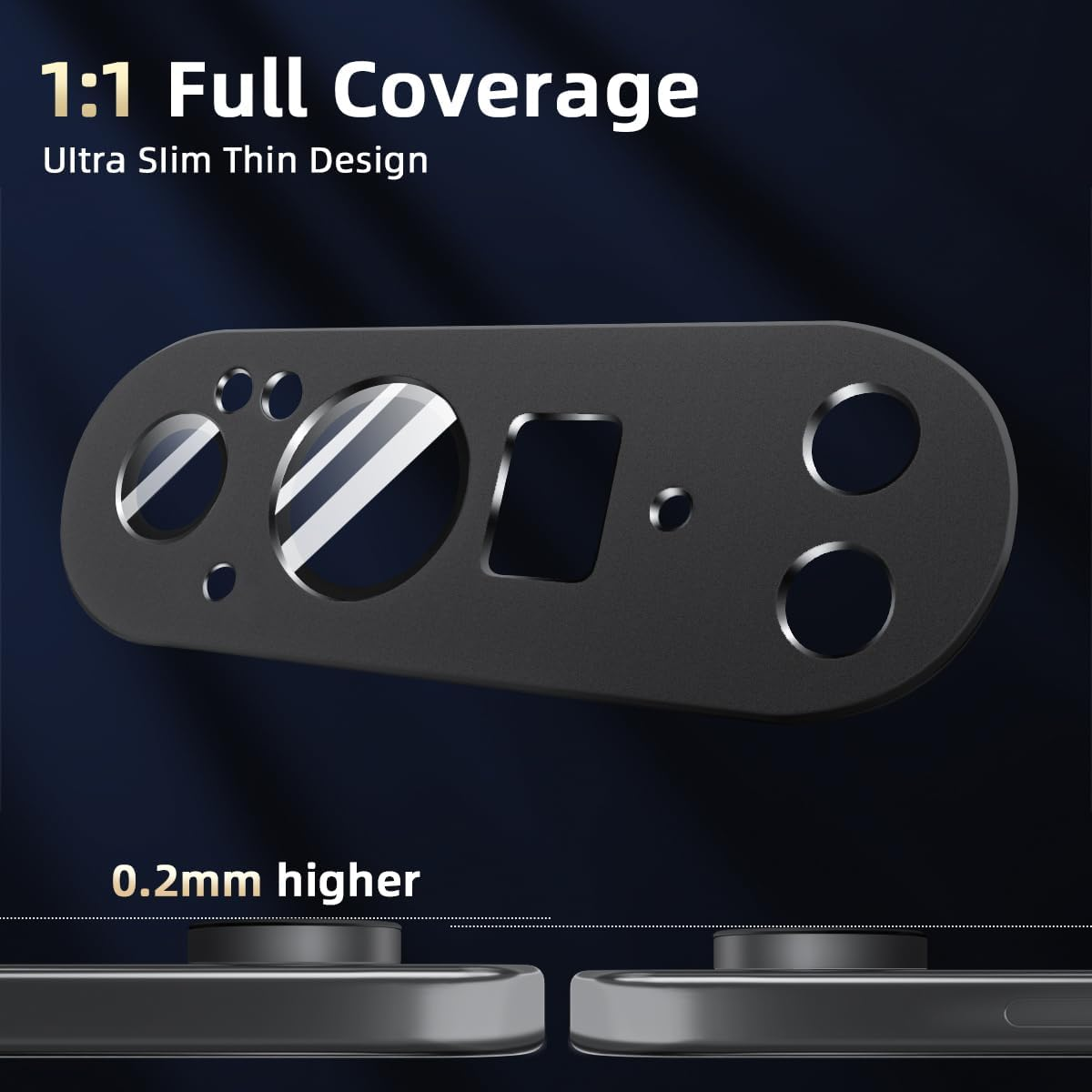 Jurqqer Camera Lens Protector for Google Pixel 10 Pro XL 6.8'' [Military Grade Shatterproof] 9H Ultra-Thin Tempered Glass & Aviation Aluminum Alloy Camera Guard,Full Protection, Obsidian image number 6