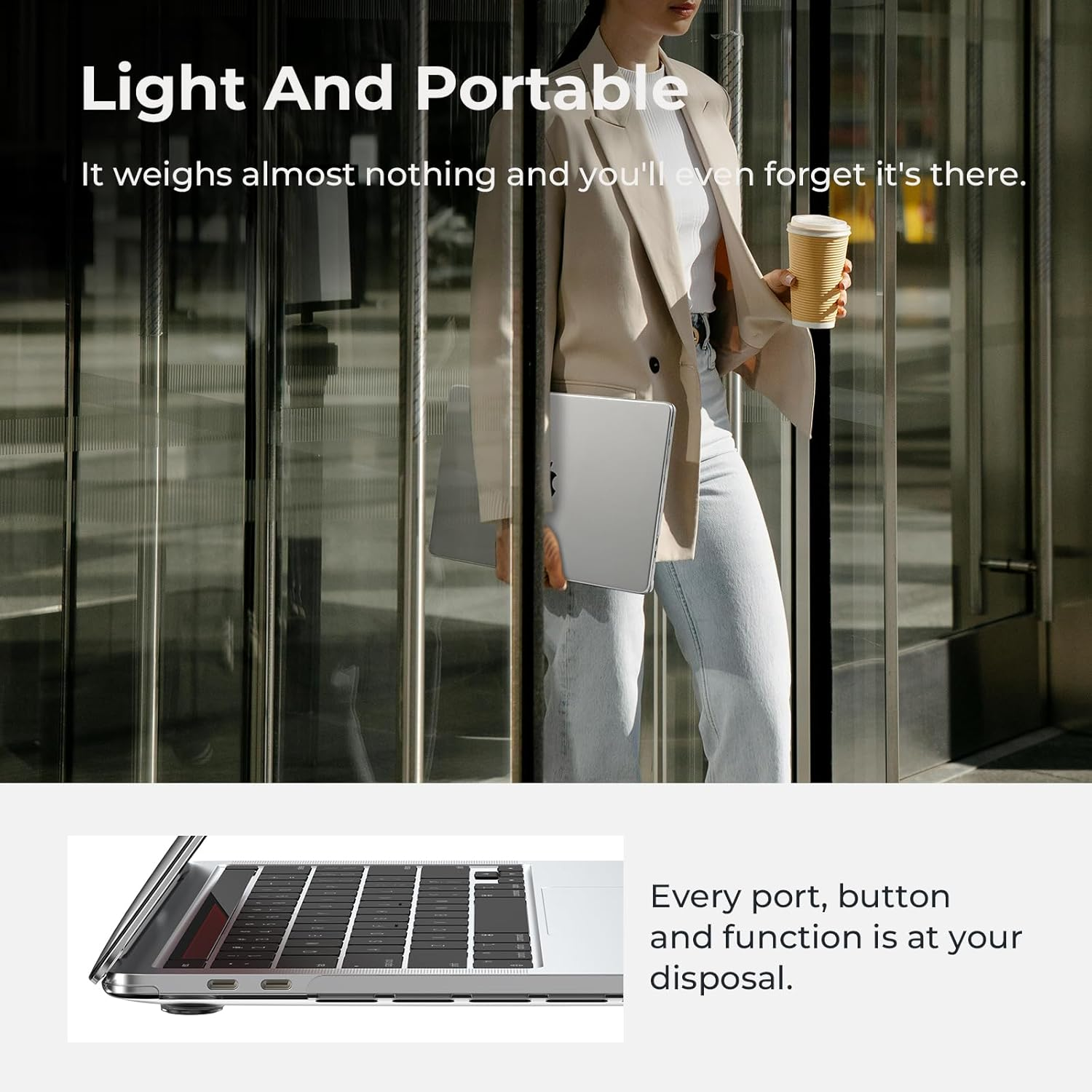 Eoocoo Compatible with Macbook Pro 13 Inch Case M2 2025 2024-2016 Release M1 A2338 A2289 A2251 A2159 A1989 A1706 A1708 Protective Hard Case with Keyboard Cover, Screen Protector - Crystal Clear image number 3