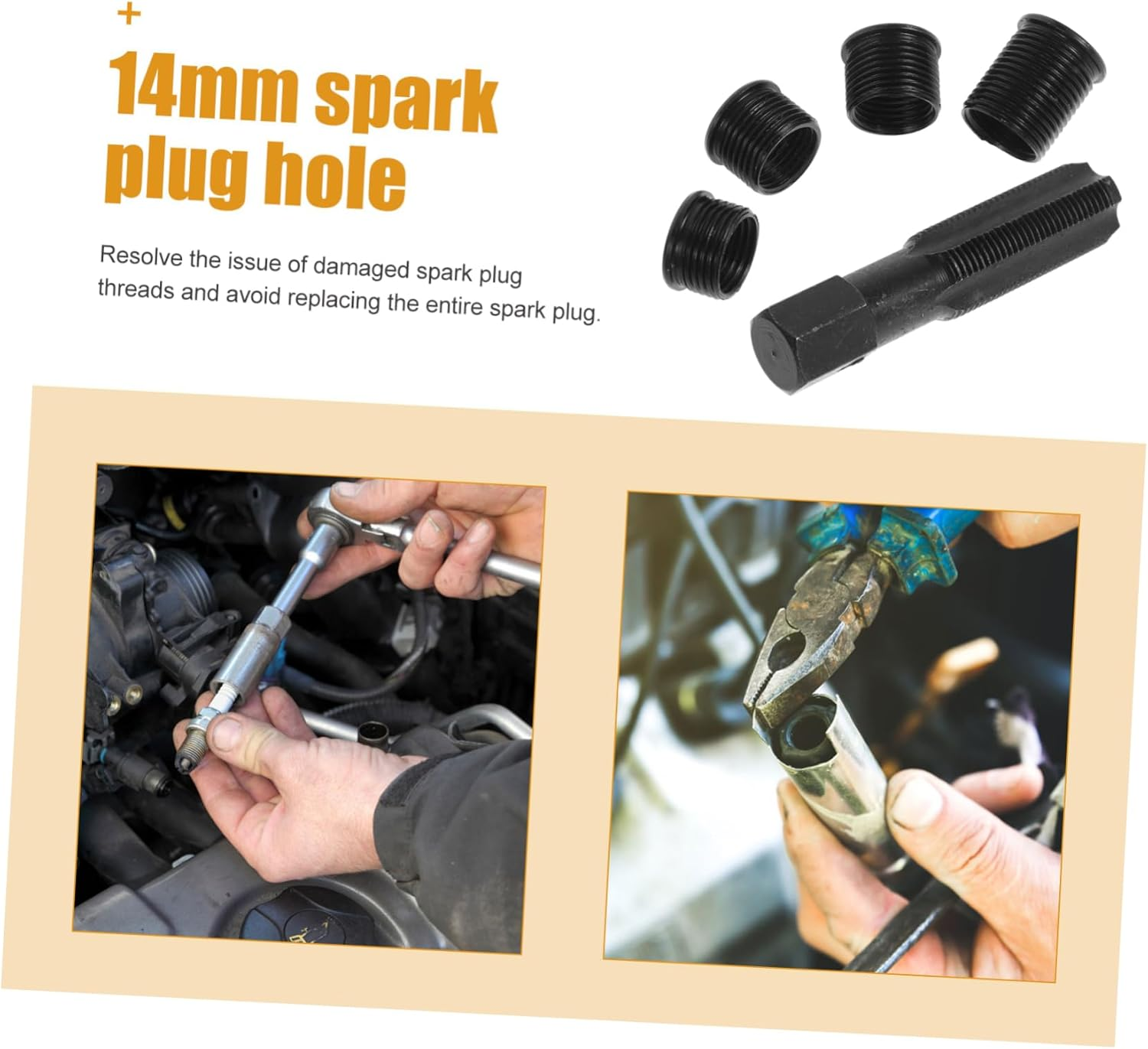 TIDTALEO Complete Spark Plug Thread Repair Kit Helicoil for Car Spark Plug Repair Tools Thread Kit for Automotive image number 4