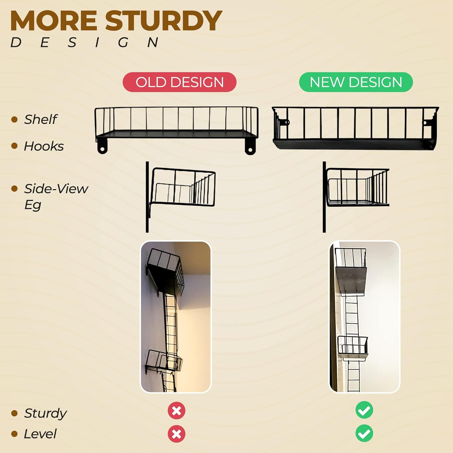 VERSATILE KAS 3-Tier Metal Fire Escape Wall Shelf | 76" Tall NYC Industrial Floating Shelves for Action Figures | Black Urban Display Ladder with 3.4 Capacity image number 2
