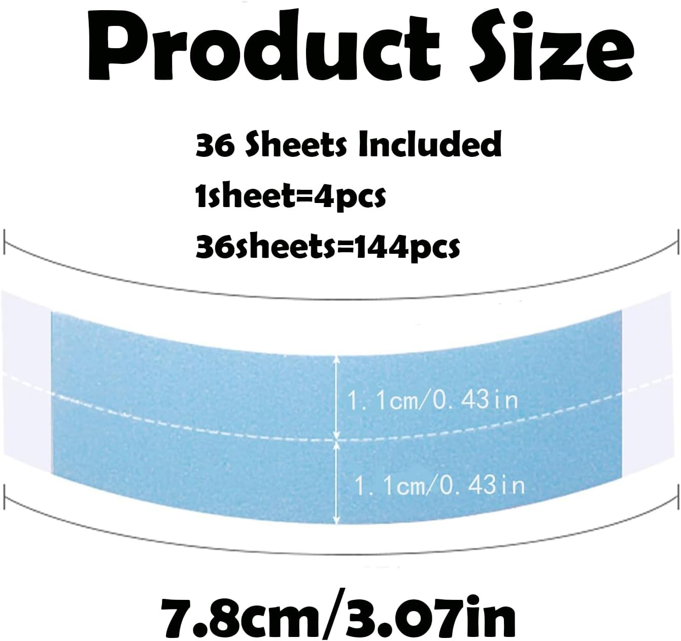 REGODI 144 PCS Wig Tapes for Lace Wigs, Invisible Waterproof Double Side Tape Strong Adhesive Toupee Strips (Blue) image number 3