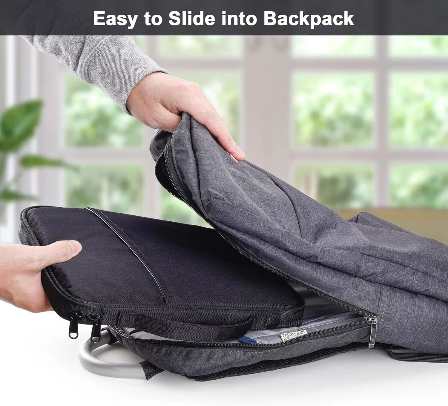 9-11 Inch Organizer Carrying Case, Padded Protective Travel Sleeve Compatible with Ipad Pro 11,10,Air, Galaxy Tab, Black -Unron image number 3