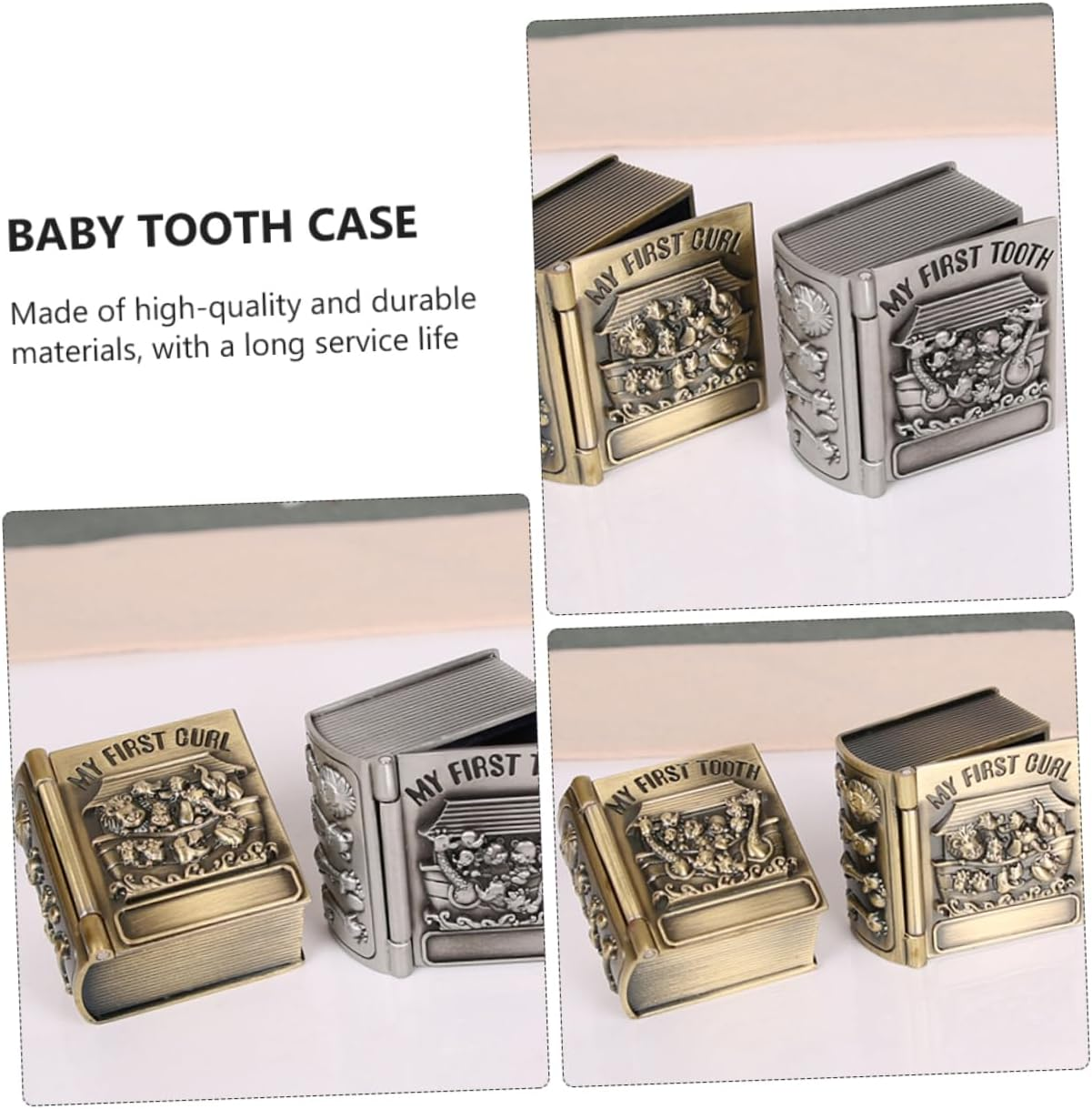 1 Pair Keepsake Organizer Box for Teeth Hair Storage Chic Memory Holder for Boys Elegant Keepsake Organizer Stylish Jewelry Box for Memories image number 3