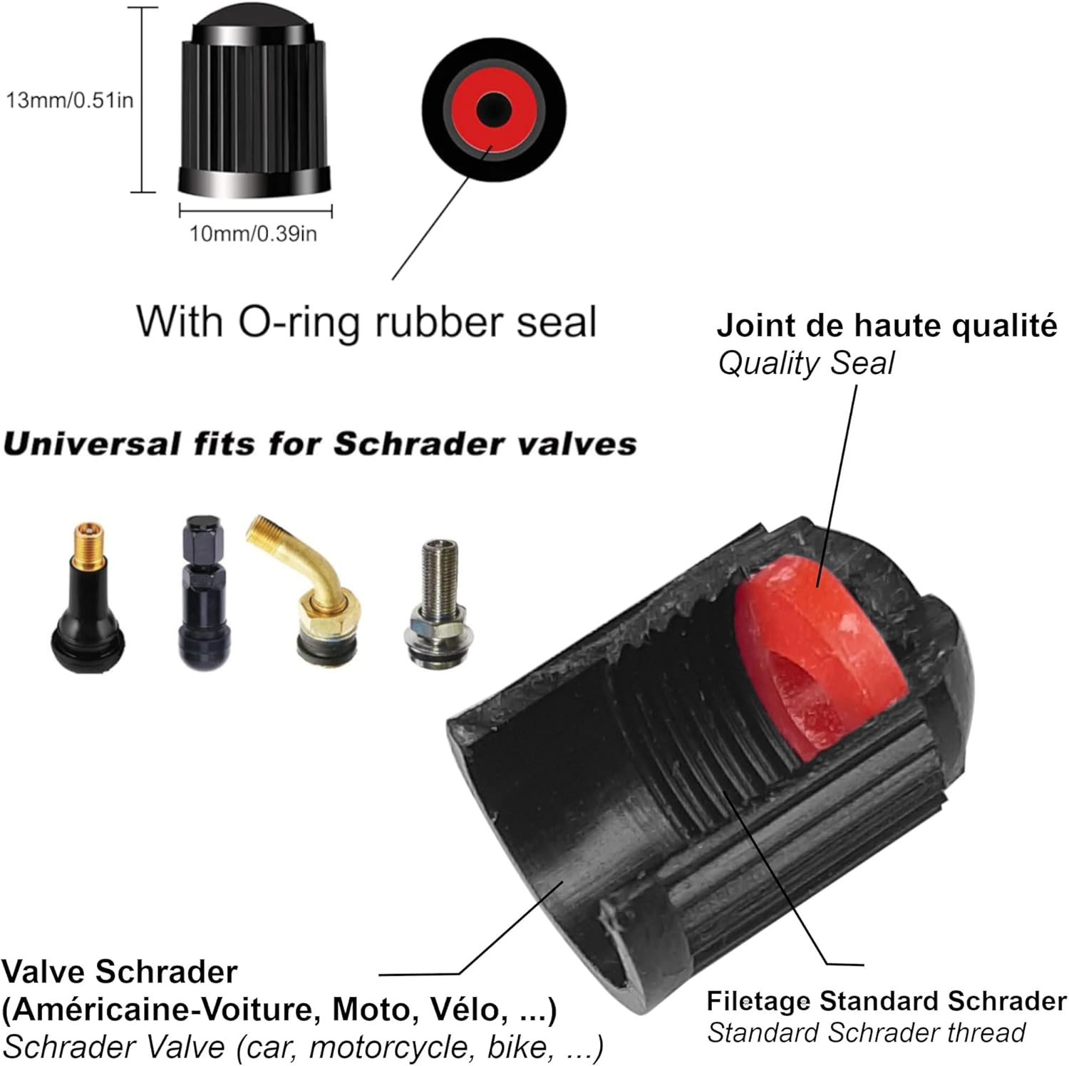 Cyclingcolors 20 X Valve Caps Valve Cover Car Motorcycle Bicycle Valve Cover Wheel Valve Caps Tyre Valve Caps Car Valve Caps Plastic White image number 1