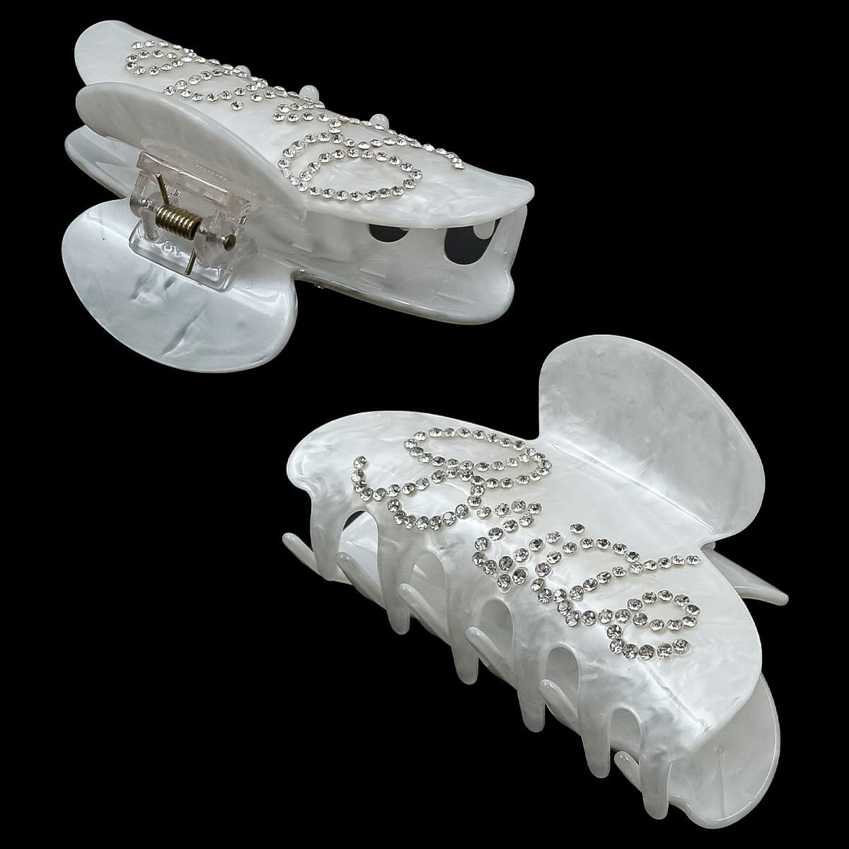 ANCLLO Exquisite Bridal Hairpins Acrylic Rhinestone Hairpins Rhinestone Banana Hairpins Bridal Hairpins for Bride Bridesmaids Wedding Party Accessories image number 3