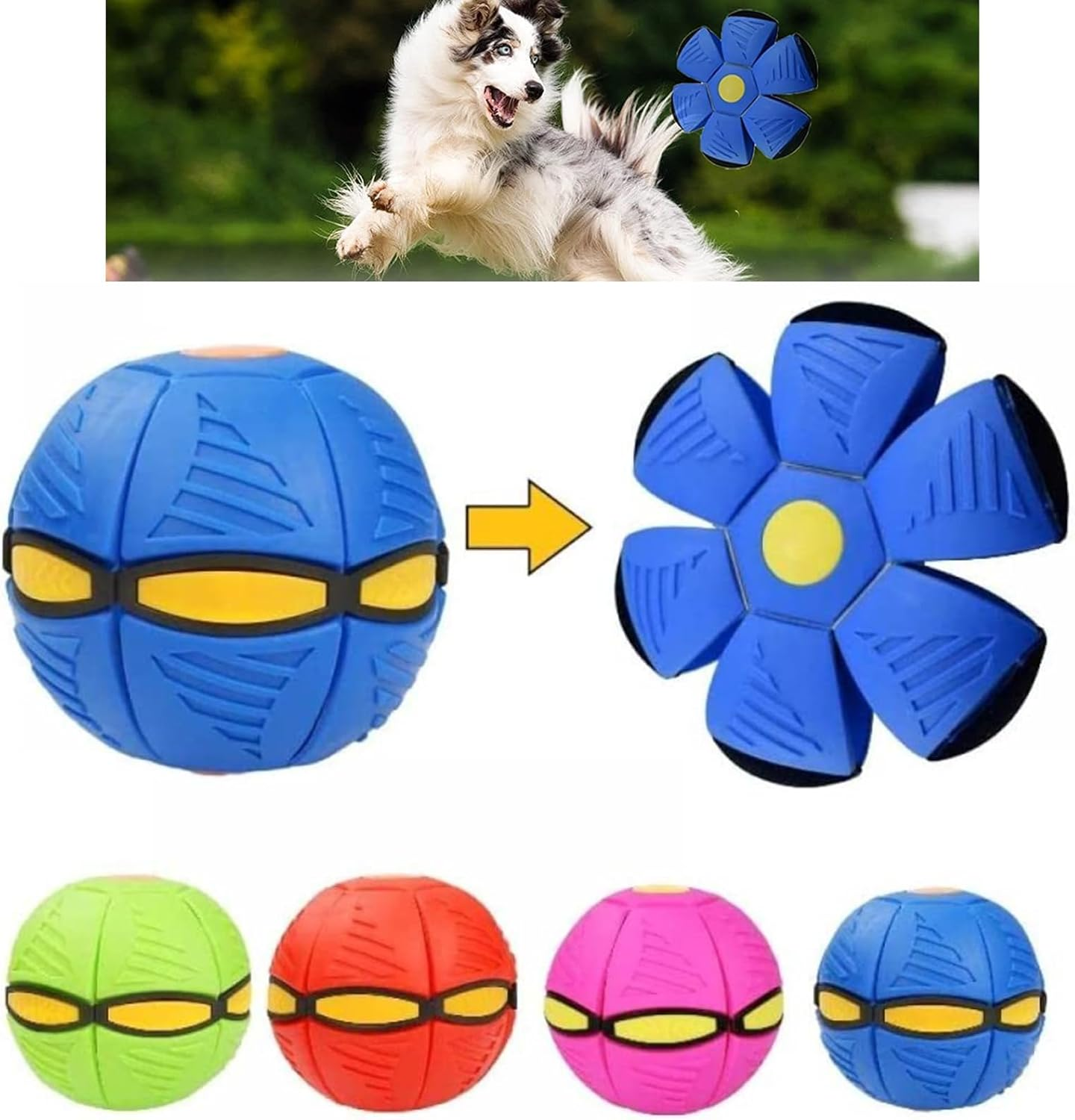 Jabron Interactive Ball for Dogs Airball,Wordly Deals Air Ball for Dogs,Doggie Disc Ball, Doggie Disk Ball, Bounce Pop Ball for Dogs, Best Gifts for Small Dogs-Red||No Light Model image number 7