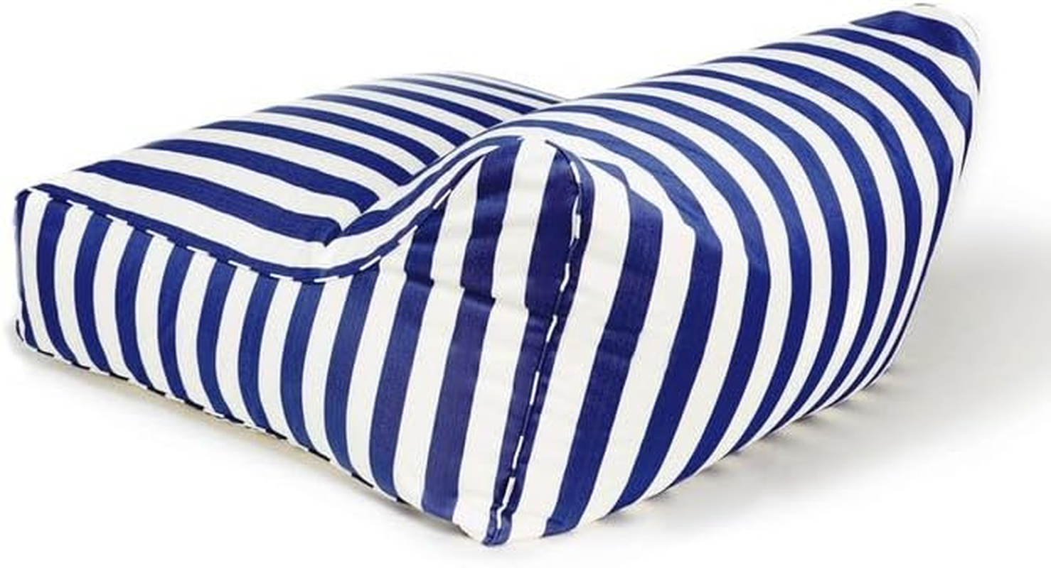Billy Fresh Hang Out Outdoor Beanbag, 120 Cm Length X 110 Cm Width X 70 Cm Height, Blue/White Stripe