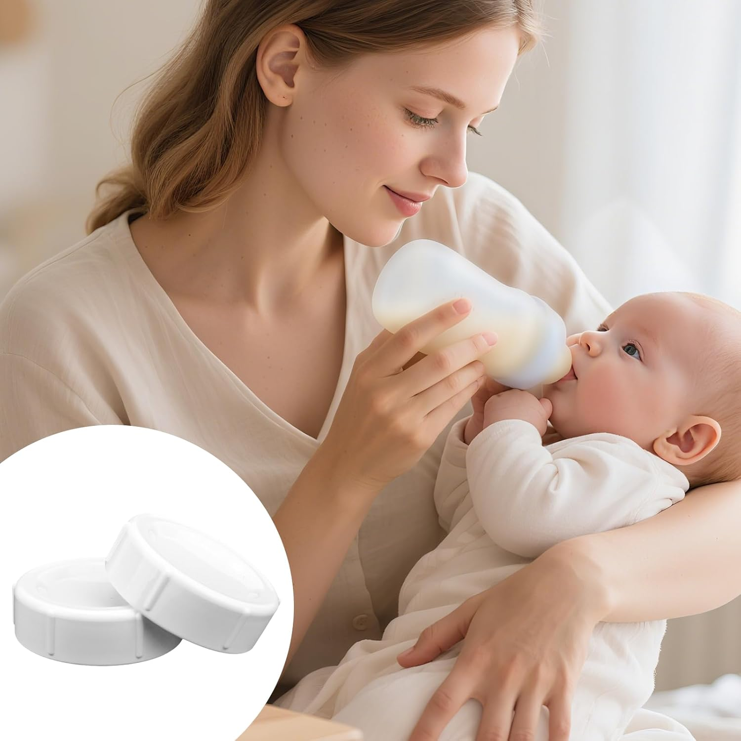 6Pcs Baby Bottle Caps for Dr Brown, Bpa-Free Baby Bottle Lids for Travel and Storage Replacement Parts Compatible with Dr. Brown&rsquo;S Natural Flow Wide-Neck image number 2