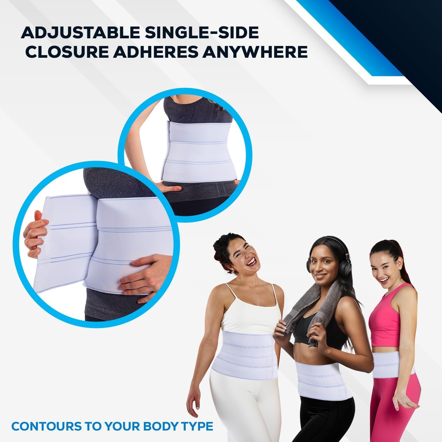 SUPEAK Abdominal Binder Post Surgery - Bariatric Stomach Band Wrap - Hernia Support Belt for Women and Men - Obesity Girdle Great for Liposuction, Tummy Tuck, Postpartum, C-Section, Hernia (3 Panels - 23Cm High, M) image number 2