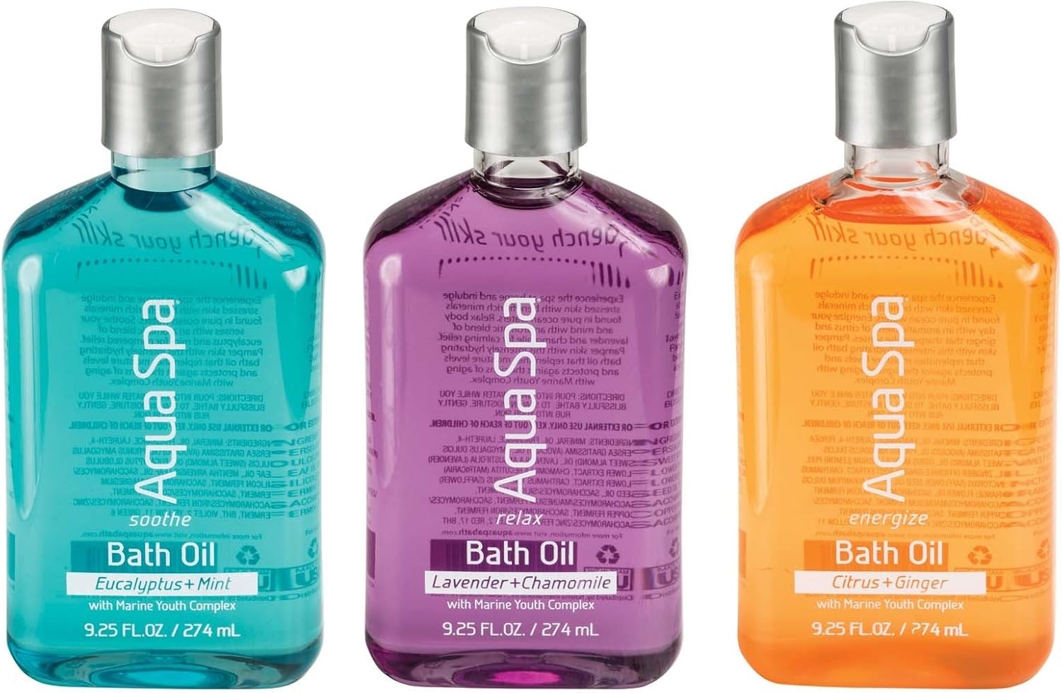 Aqua Spa Energize Bath Oil, 9.25 Fluid Ounce