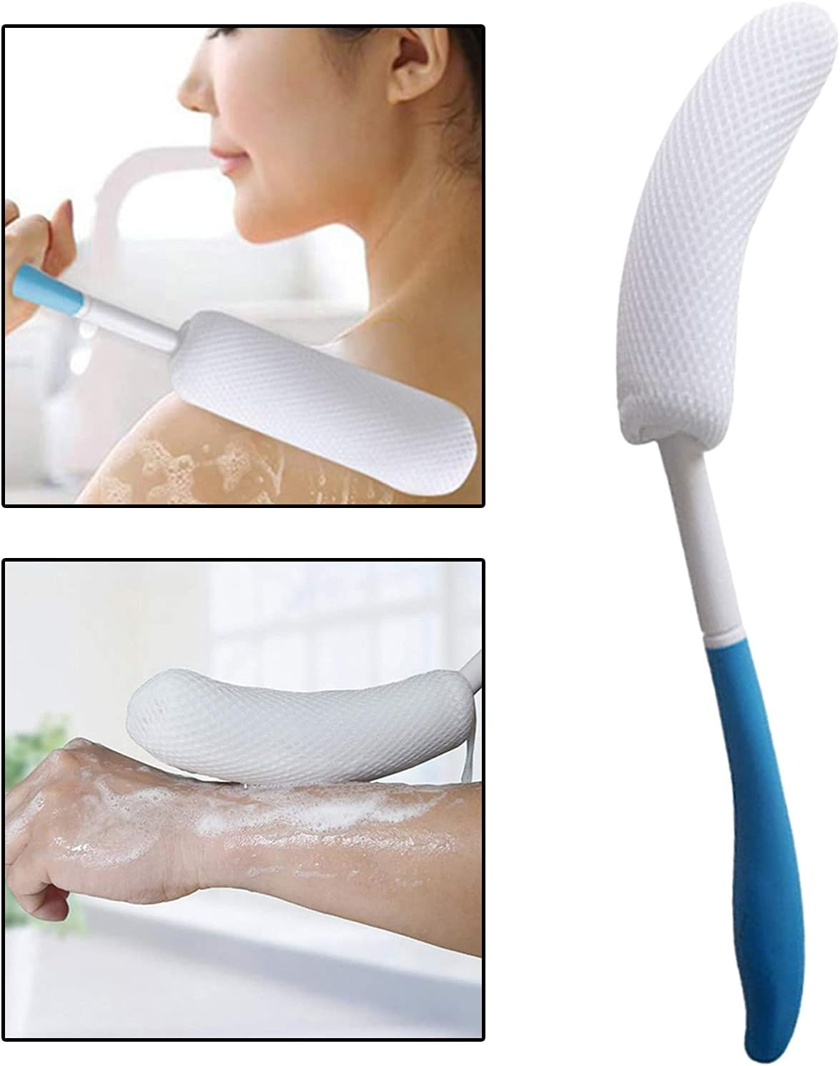 Bhuuno Back Bath Brush for Elderly Lotion Applicators Body Brush Wet or Dry Brushing Back Scrubber image number 1