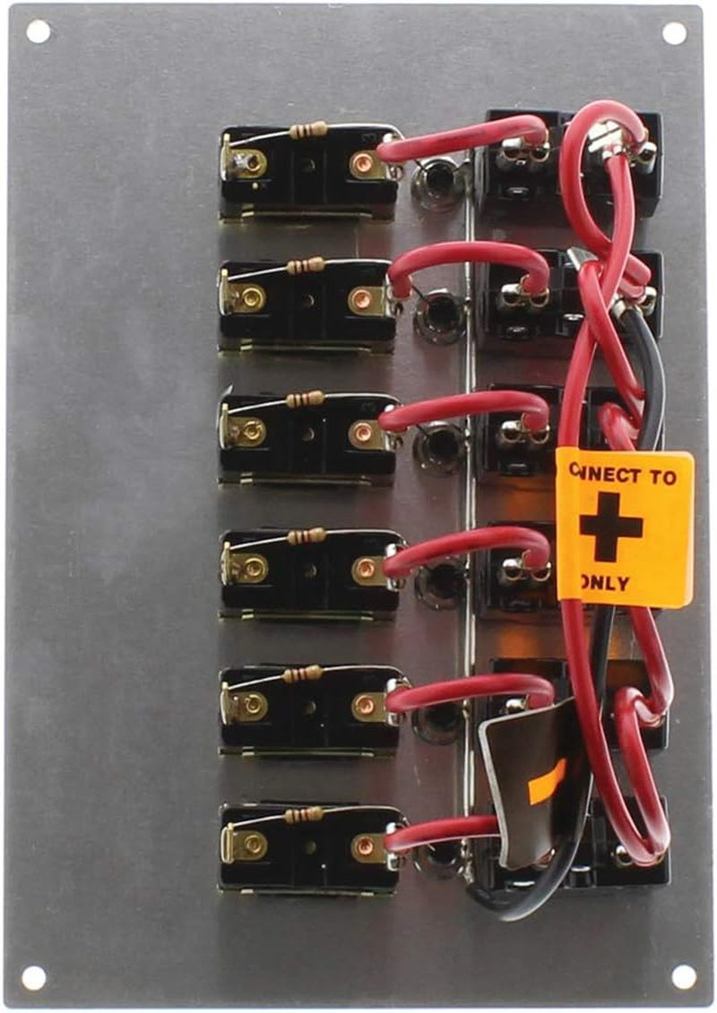 Seasense LED Switch Panel 6 Gang with Breaker and Rubber Boots image number 1