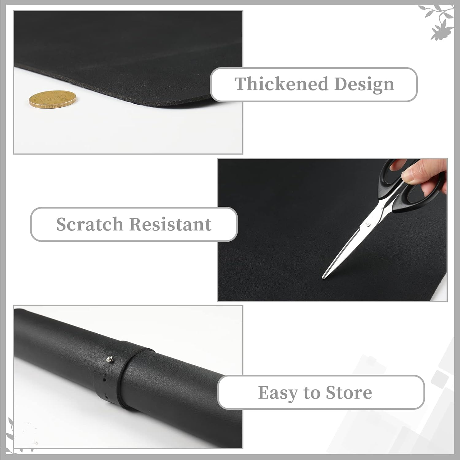 Black Nail Art Table Mat, Foldable Nail Hand Rest Mat for Nail Arm Rest Cushion, Soft Microfiber PU Leather Nail Arm Rest Pillow Manicure Pad Nail Table Desk Mat for Nail Technician Manicure(Mat ONLY) image number 4