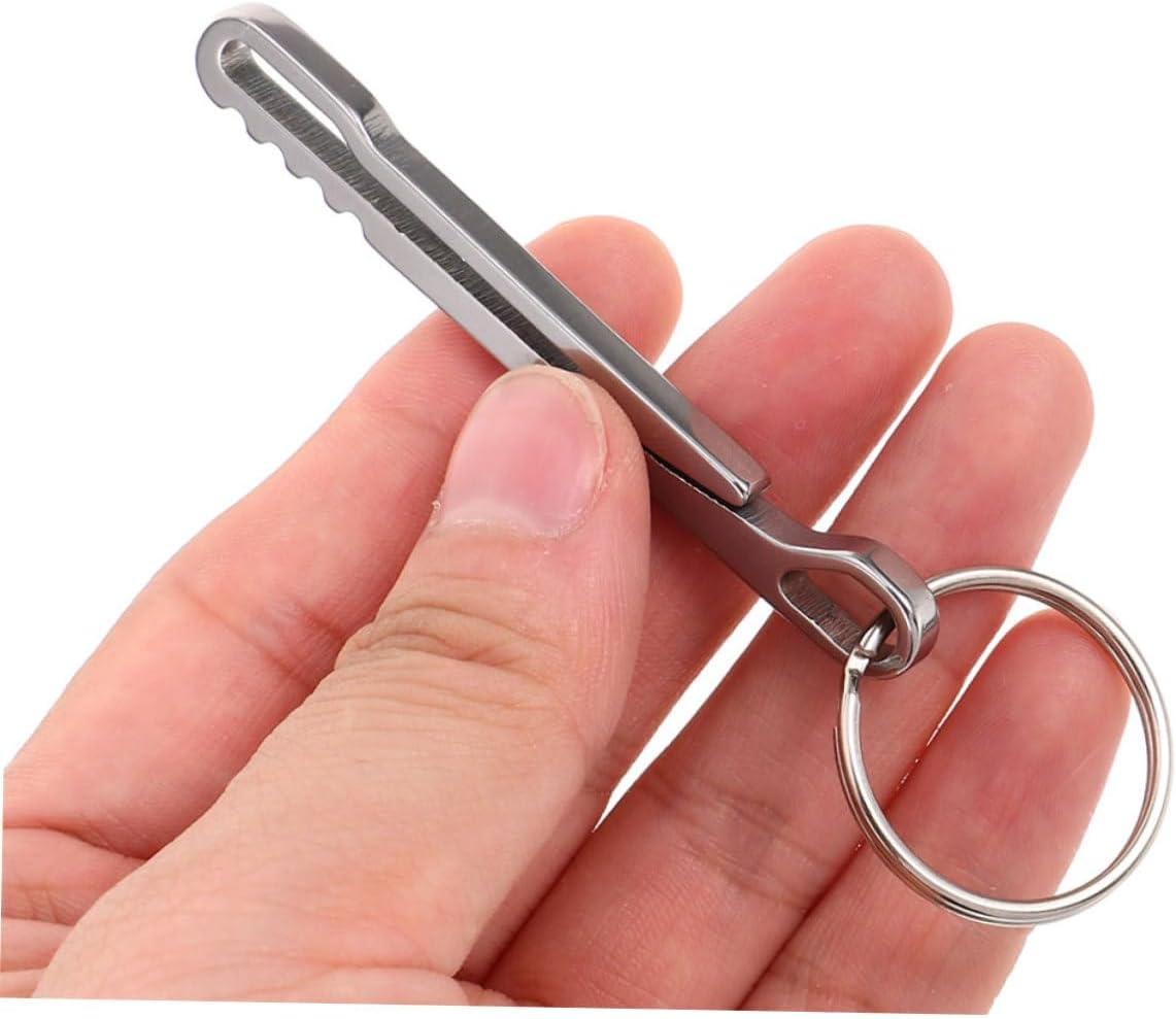 BCOATH 2Pcs Stainless Steel Waist Clip Sturdy Construction Money Storage Clip Carabiner Wallet Key Chain for Outdoor Travel