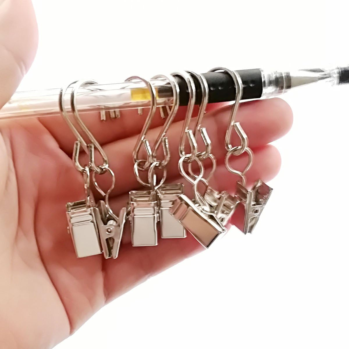 Stainless Steel S Hooks Curtain Clips,30 Pcs Hanging Party Lights Hangers, Curtain Hooks, Apply to Outdoor Light Strings Hooks Courtyards Camping Tents Christmas Decorations Clips image number 6