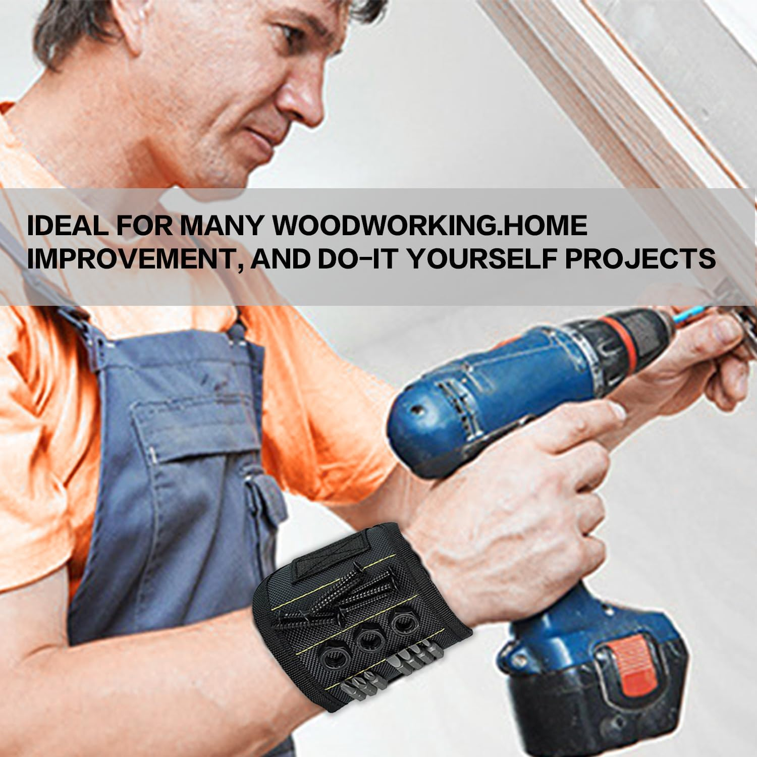 Kaoruo Magnetic Wristband &ndash; Strong Magnet Wrist Strap for Holding Screws, Nails, Drill Bits & Small Tools &ndash; Adjustable Tool Wristband for DIY, Woodworking & Home Improvement image number 5