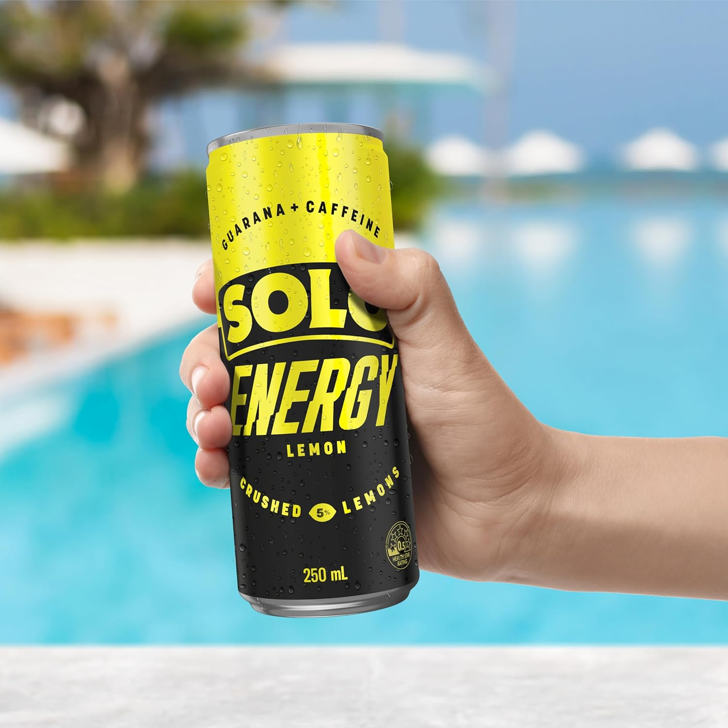 Solo Energy Lemon Flavoured Drink Can 250 Ml (Pack of 24)