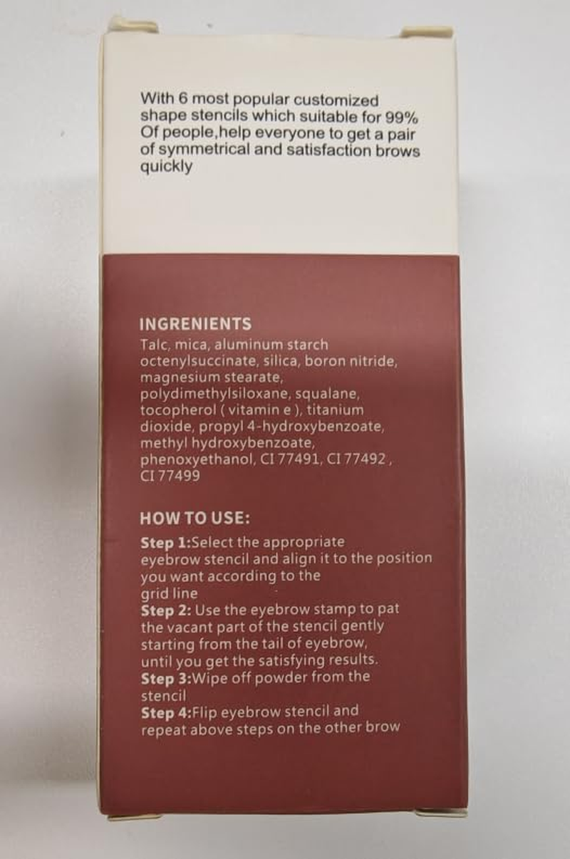 Boobeen Eyebrow Stamp, Eyebrow Stamp Stencil Shaping Kit, Eye Brow Filler Powder Long Lasting, Eyebrow Definer Makeup for Natural Brow