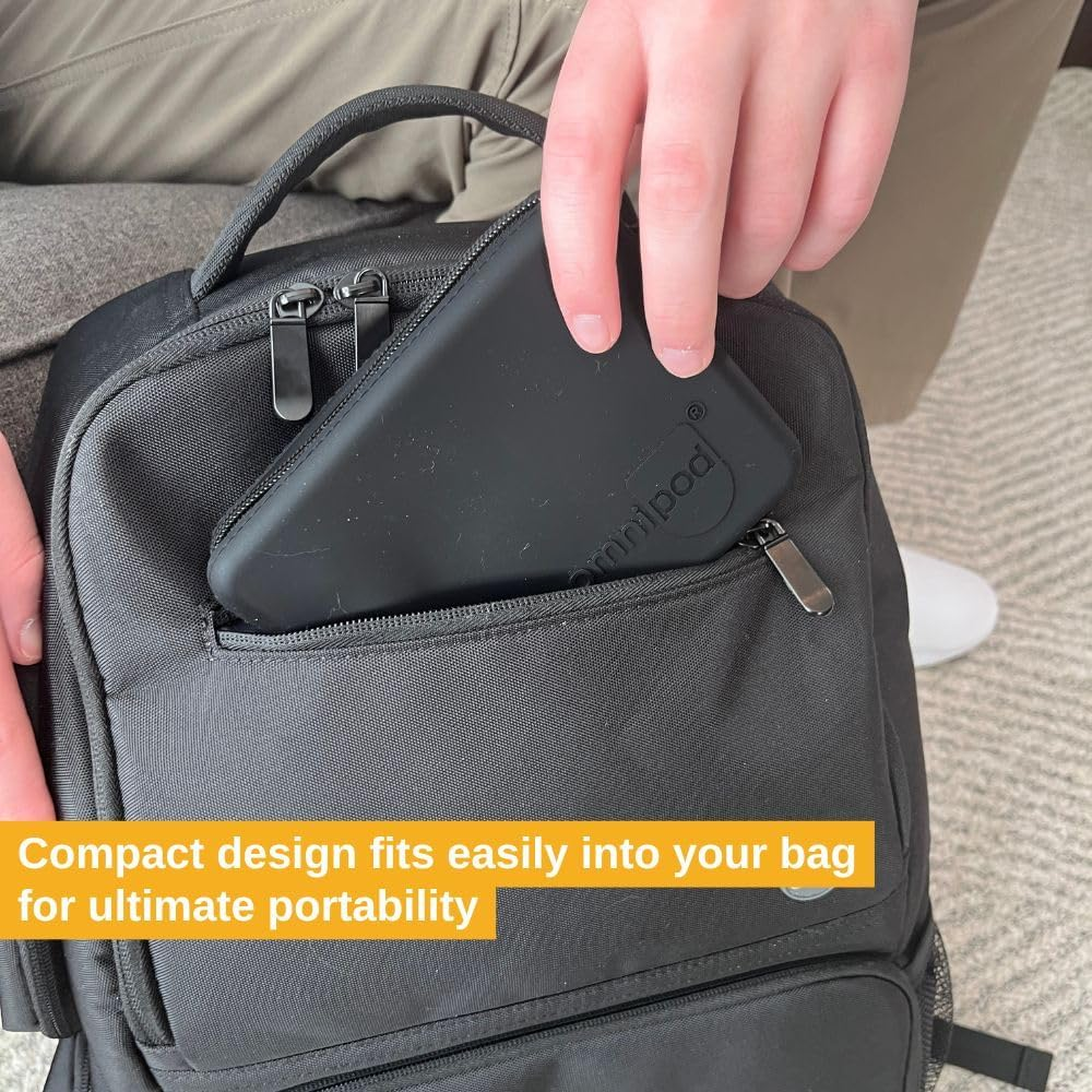 Omnipod Protective Travel Case | Silicone Storage Fits an Insulin Vial and One Pod| Diabetic Care Products | Diabetes Supplies Organizer (Black) image number 1