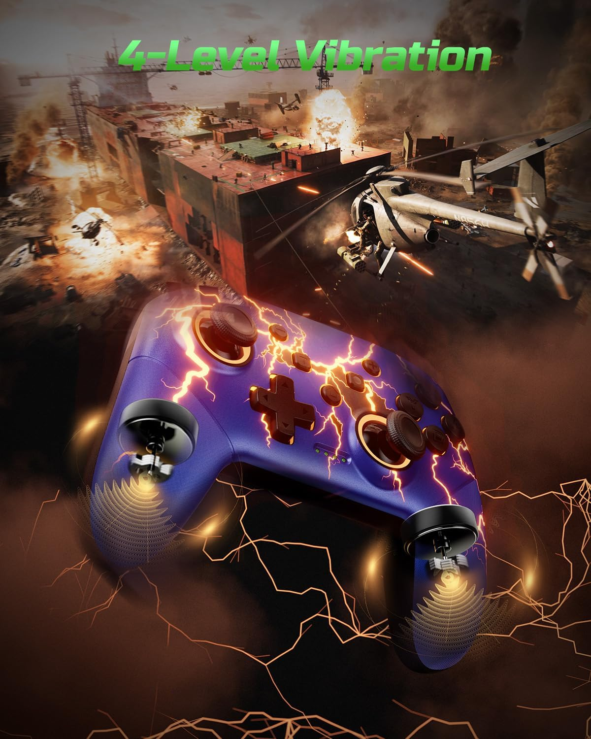 VOYEE Switch Controller Compatible with Switch/Lite/Oled/Pc/Windows, 1000 Mah Ergonomic Wireless Pro Controller with Lightning LED Programmable Wake-Up Vibration