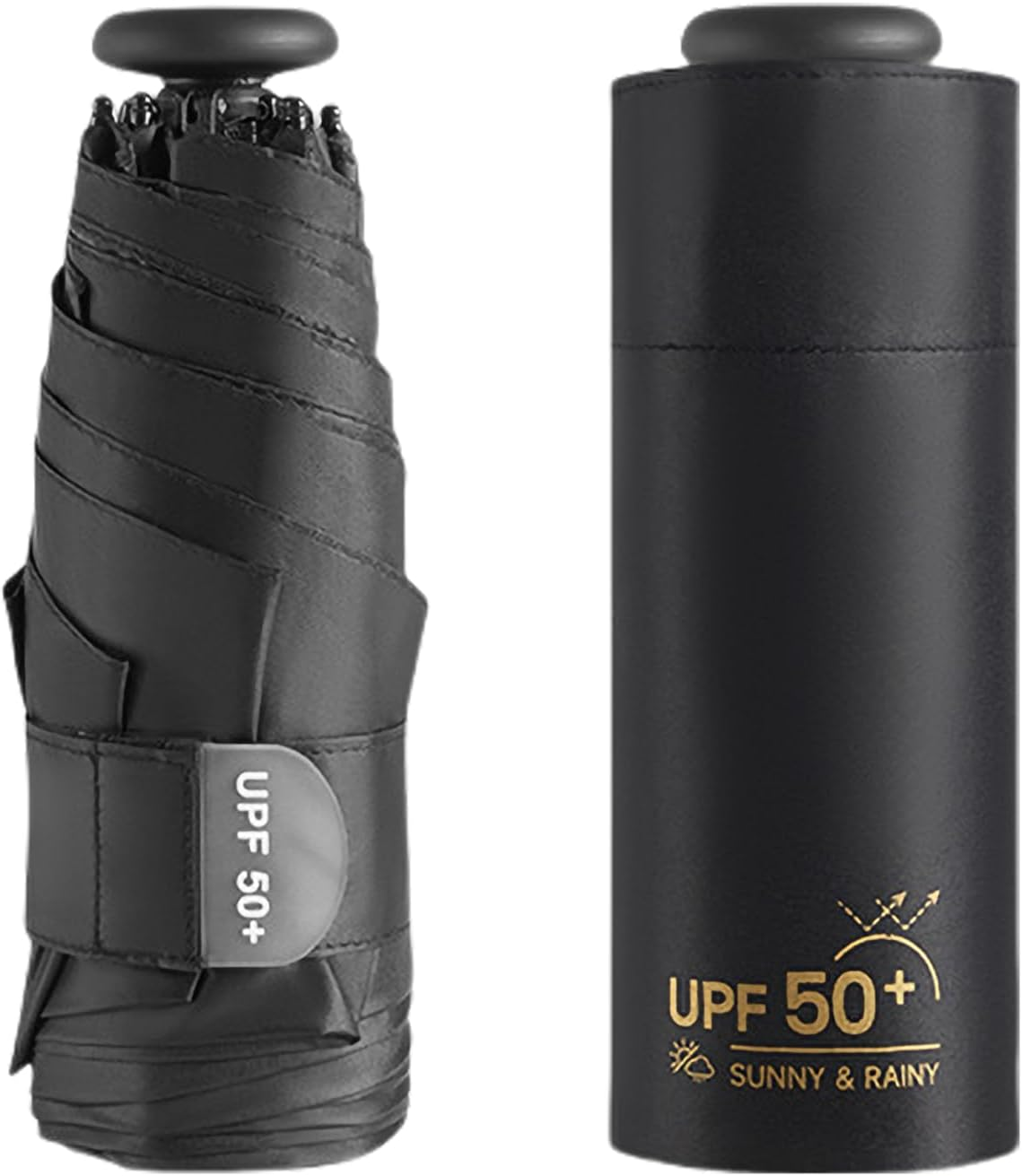 Mini Sun Travel UV Umbrella anti UPF 50 Protection 99.9% Micro Handle Coating Layer Fabric Compact/Lightweight Small Portable Backpack/Folding Purse Pocket Umbrella Rain/Blocking/Men Women Kids