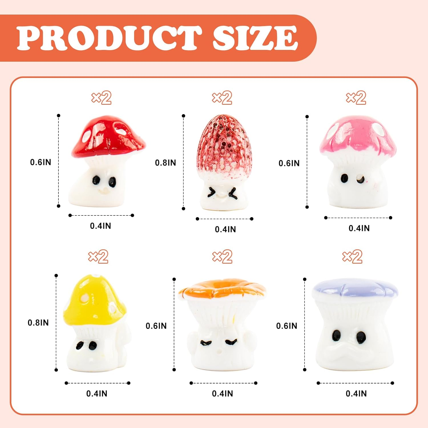 12PCS Mushroom Car Dashboard Decorations, Cute Mushroom Decor for Women Rear View Mirror Ornament Cute Car Decor Interior Dashboard Accessories for Home Office image number 2