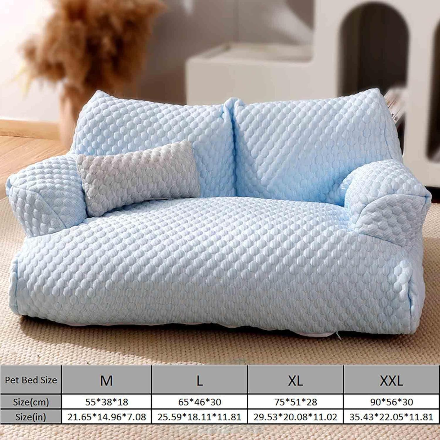 Cooling Pet Bed, Dog Cat Beds for Indoor, Summer Cooling Pet Sofa Bed, Washable Medium Pet Bed for Puppy and Small to Large Kitten with Anti-Slip Bottom, Fits up to 65Lbs Pets