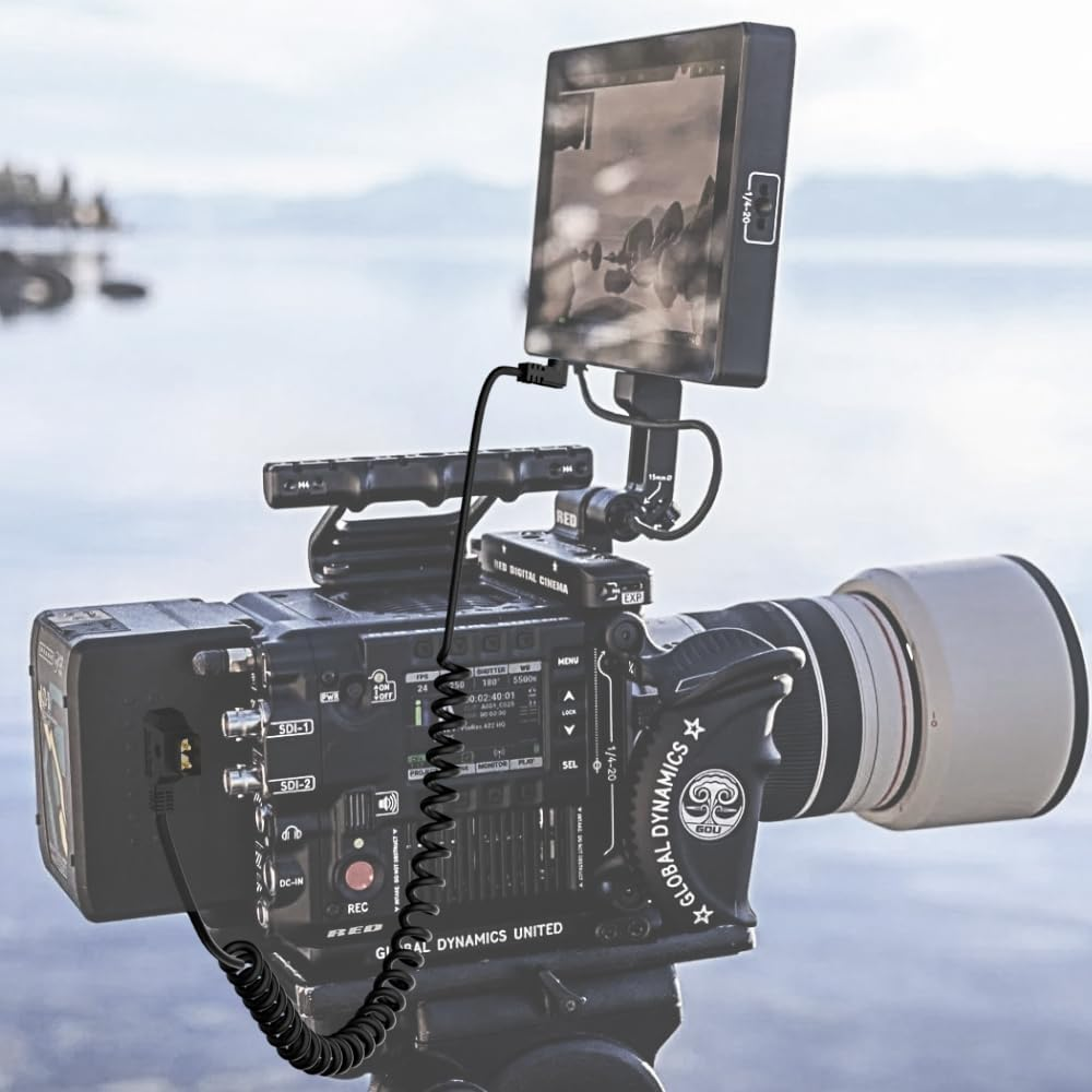 Alvin'S Cables for Anton Bauer Power Tap D-Tap to 2.1 DC 12V Right Angle Coiled Cable Kipro LCD Monitors image number 5