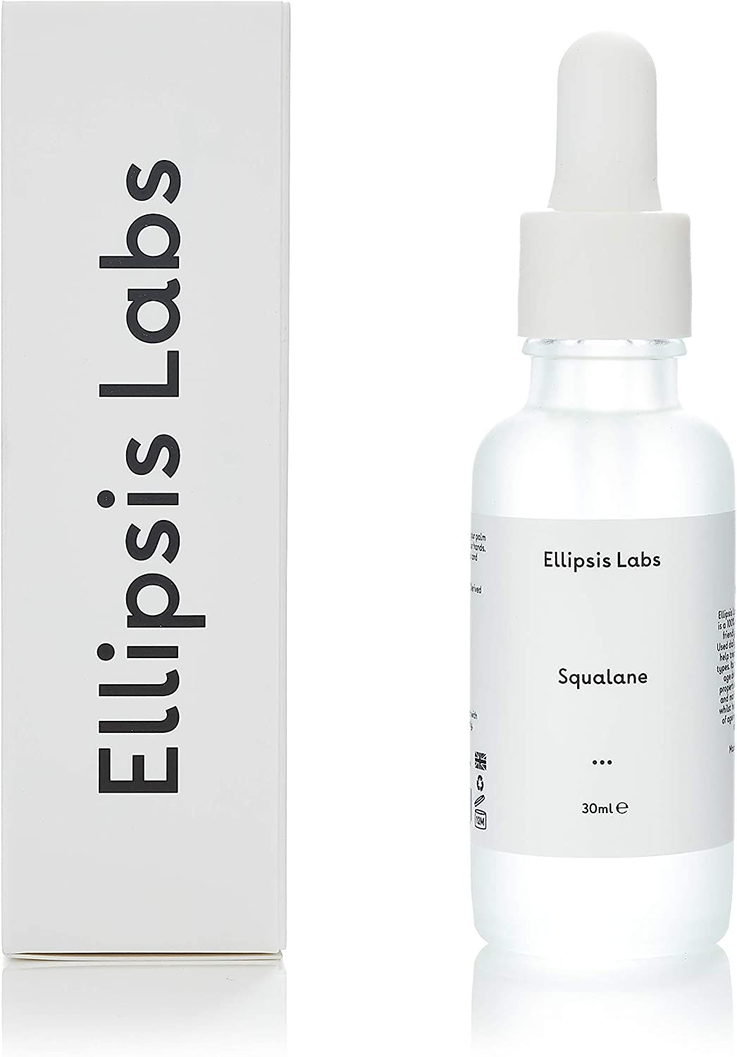 Ellipsis Labs Squalane Oil, 100% Natural Olive Derived Squalane Oil, a Deep Moisturizer for Targeting Dry Skin with Anti-Ageing Properties 30Ml