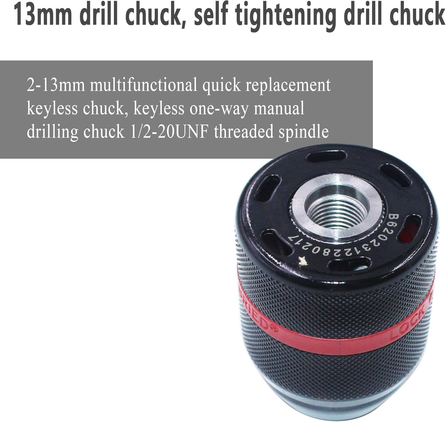 Follde Keyless Drill Chuck for Milwaukee M18, 1/2" Mount 1.5-13Mm Clamping Capacity, Drill Chuck for Multiple Purposes