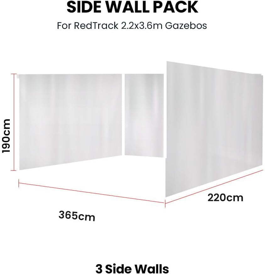 Red Track 3X Side Walls for 2.2X3.6M Gazebo, White image number 1