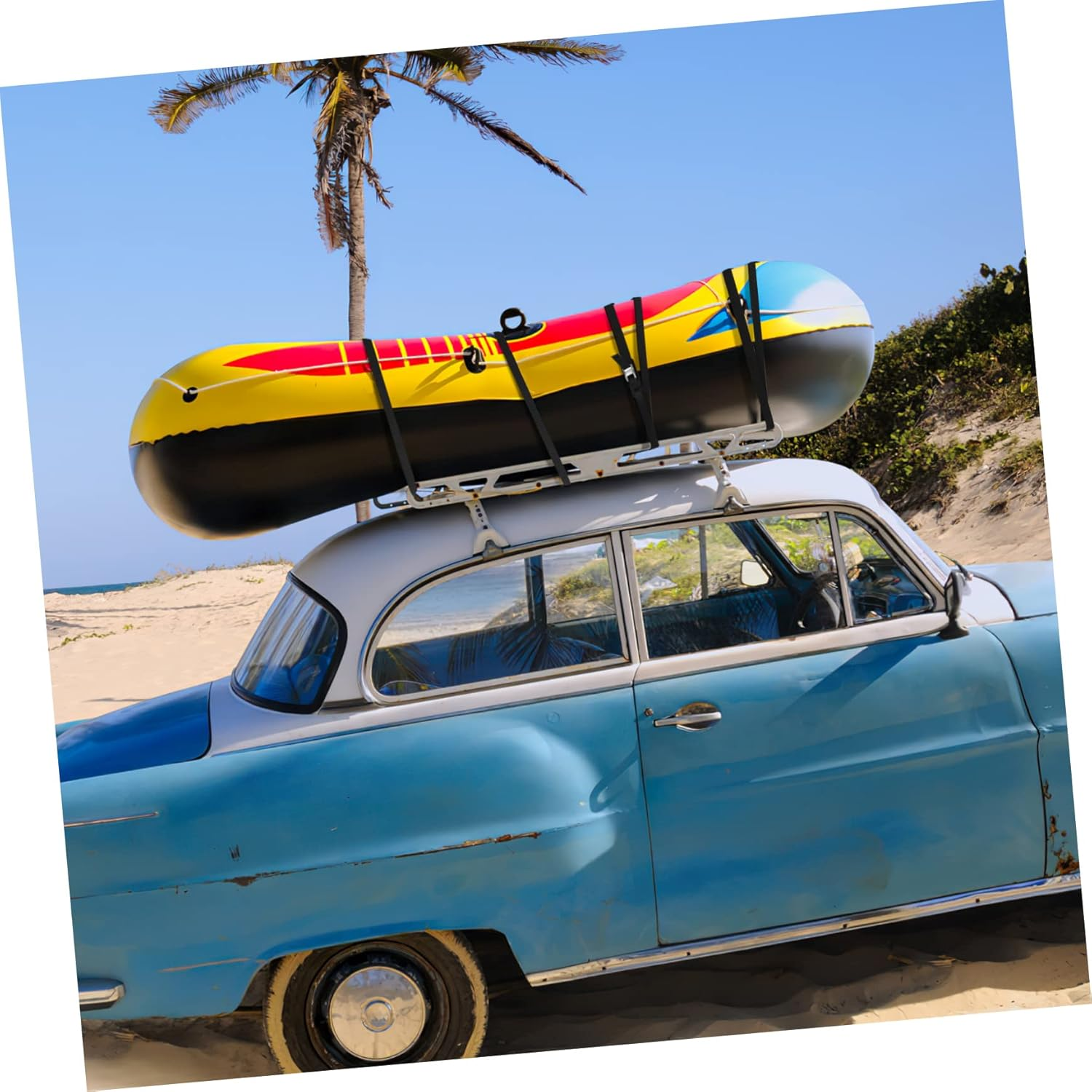 WHAMVOX 6 Pcs Nylon Webbing Packing Straps 25Mm X 3M with White Zinc Buckles, Adjustable Cargo Tie Straps for Luggage, Travel Gear, and Industrial Securing Applications image number 2