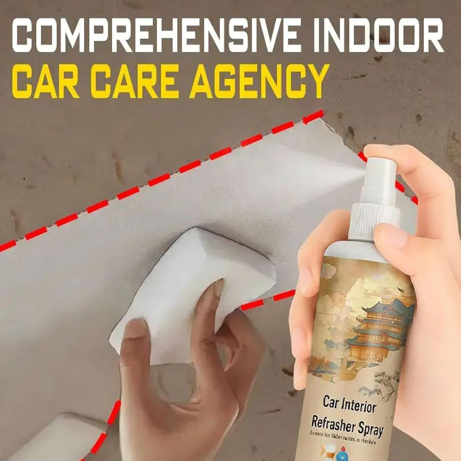 Car Interior Cleaner,100Ml Car Dash Cleaner Carpet Protectant Kit | Deep Cleaning Upholstery Restorer for Stain Removal Carpet Fabric Leather Seat Care Restoration Truck RV