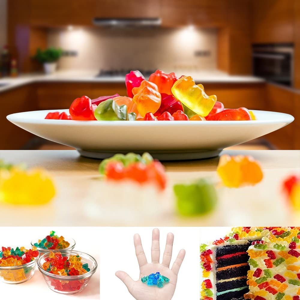 Bear Candy Silicone Molds Ice Cube Trays with 3 Droppers, SENHAI 3 Pack Gumdrop Molds for Jelly Chocolate Soap Cake Wax, Available in Oven Fridge Microwave Oven Freezer